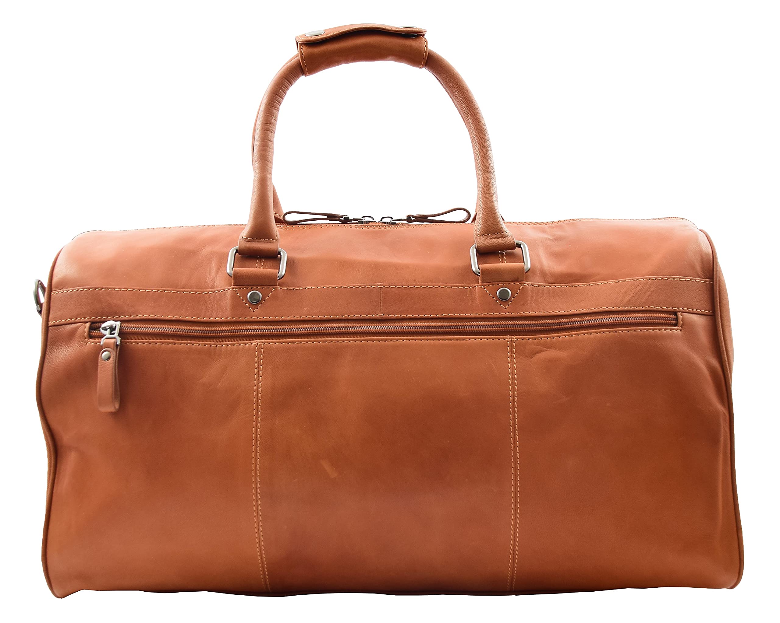 Bolsa de viaje de cuero genuino Cognac Sports Weekend Travel Mochila - Miami