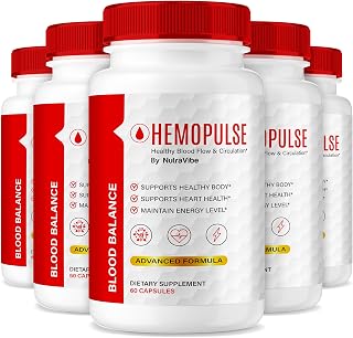 (5 Pack) HemoPulse – Daily Natural Formula with a Clean, Powerful Blend to Support Balanced Levels, Steady Energy & Circulation | Easy-to-Swallow Hemo Pulse Pills for Everyday Use (300 Capsules)