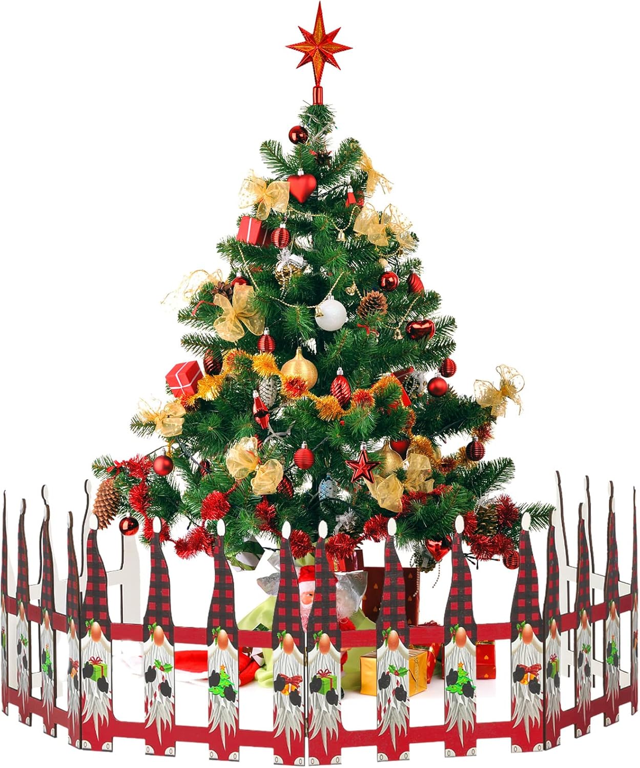 Blulu Christmas Tree Fences Party Decoration Wooden Christmas Tree Gate