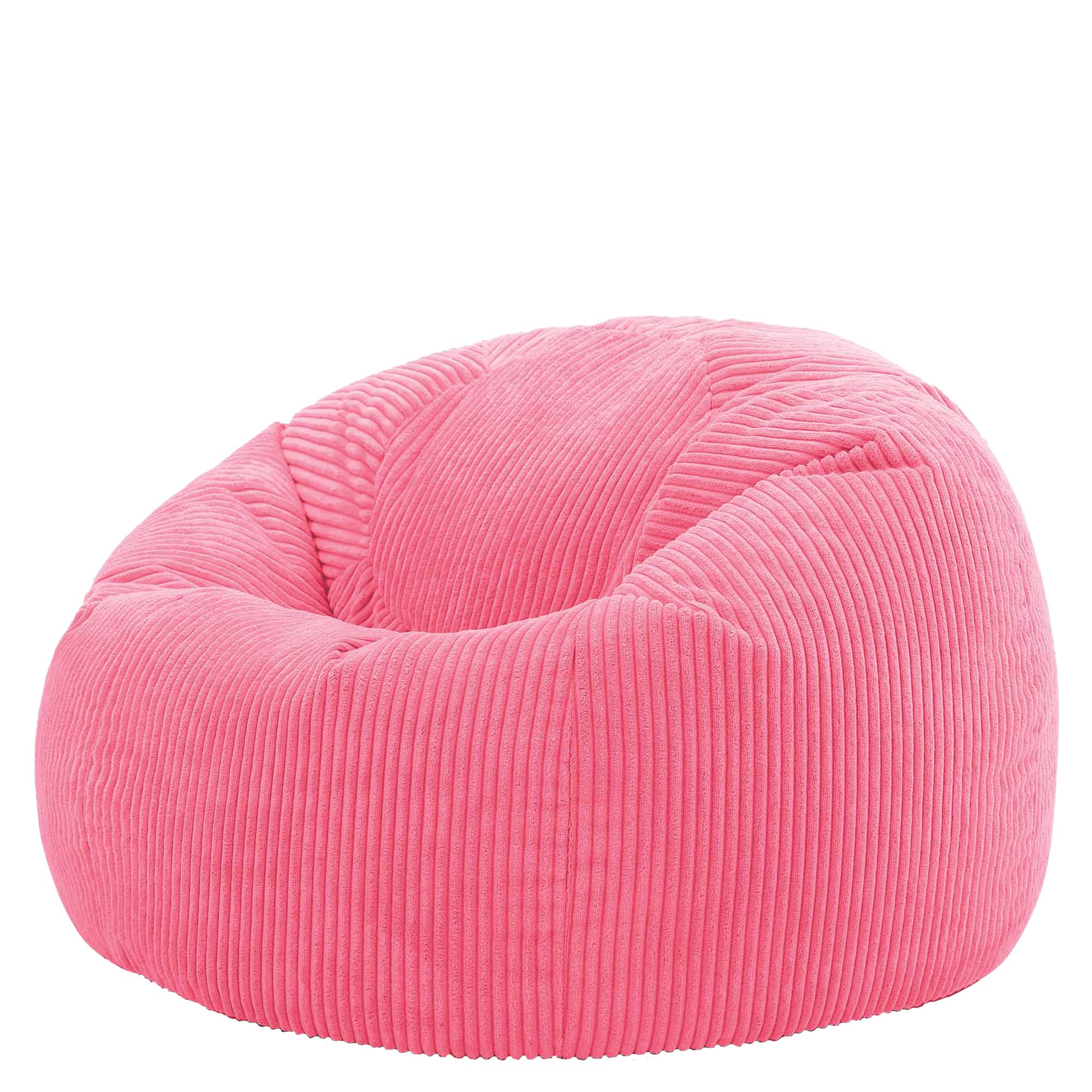 icon Kingston Cord Bean Bag, Bubblegum, Large Adult Bean Bag Chair with Filling Included, Comfy Chair, Pouffe Footstool, Living Room Furniture, Bedroom Furniture