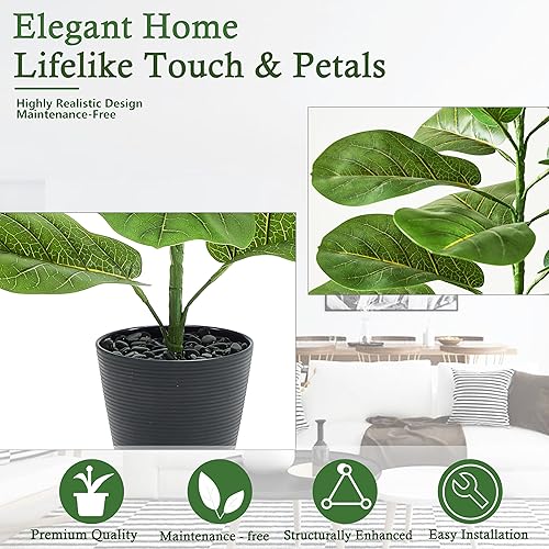 Miniatura 3 de Higuera artificial (2, negra, 2.5 pies)