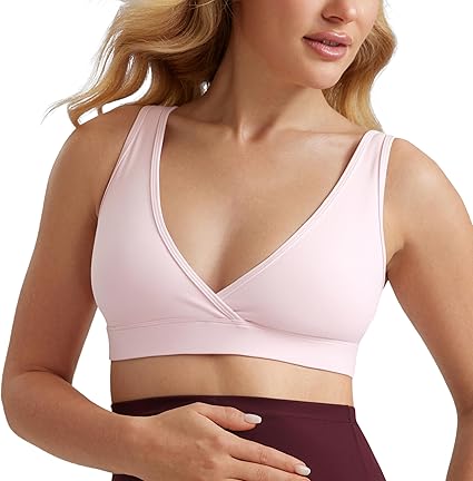 CRZ YOGA Butterluxe zwangerschaps-voedingsbeha's voor vrouwen Crossover Wireless Sleep Borstvoeding Lounge Zwangerschap Bralette Comfy Rode Merlot M