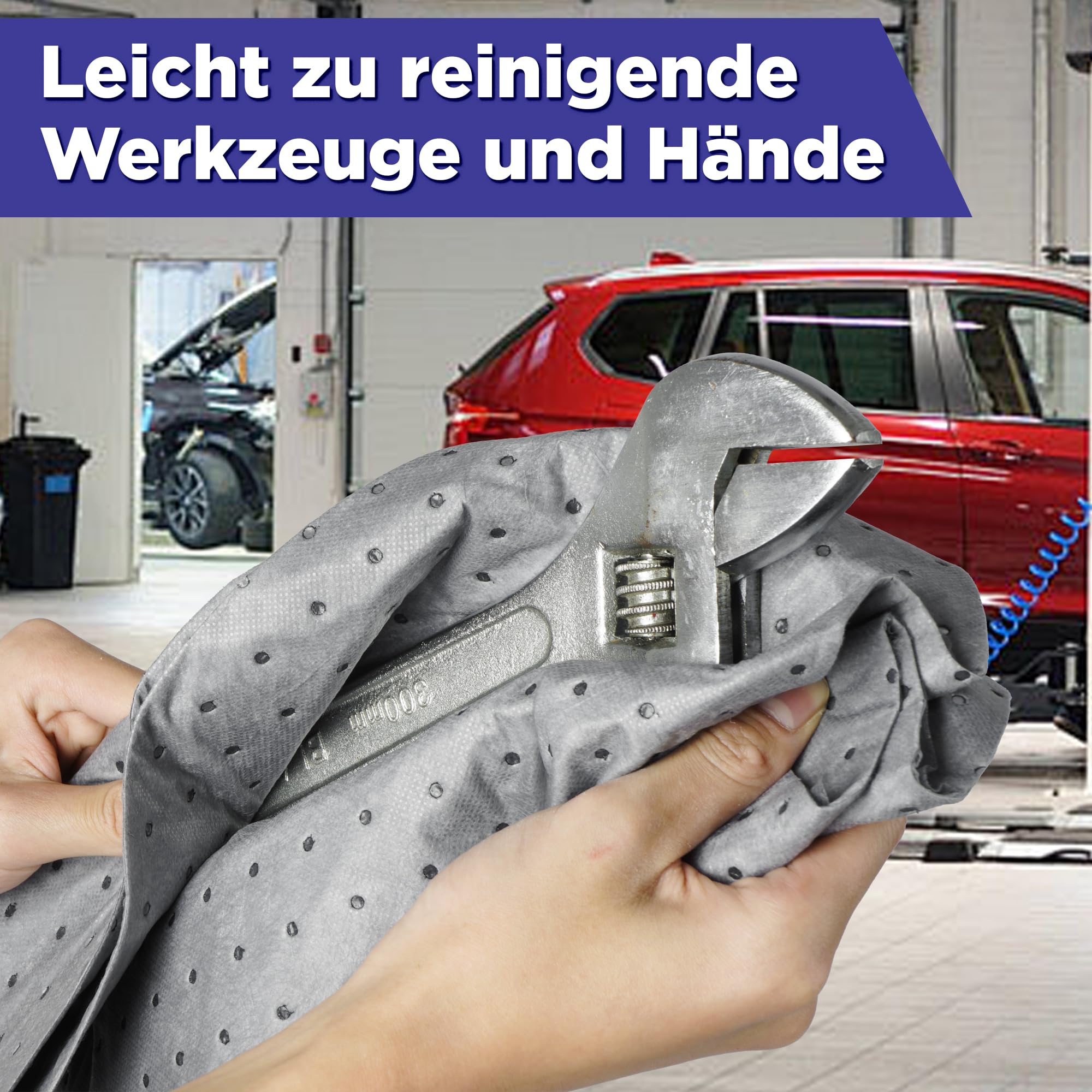 uyoyous 100 Stück Universelle Ölauffangmatte, 50 x 40 cm Ölsaugtücher für Absorbiert alle Arten von Flüssigkeiten, Grau Öil Absorbent Mat für Fabrik, Garage, Keller, Restaurant, Küche, Labor