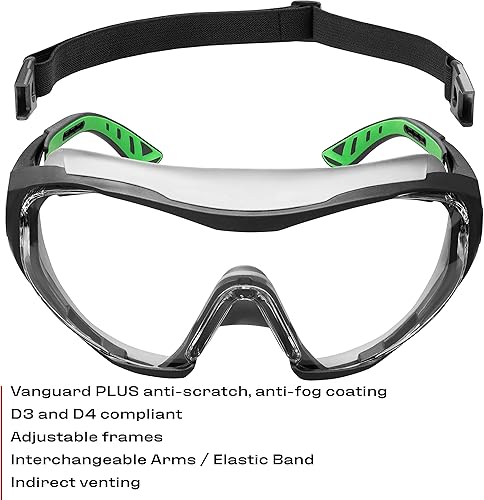 Miniatura 5 de NoCry Gafas de seguridad que se ajustan a tus lentes recetadas protección UV400 ANSI Z87 y gafas de seguridad híbridas antiniebla, antiarañazos y