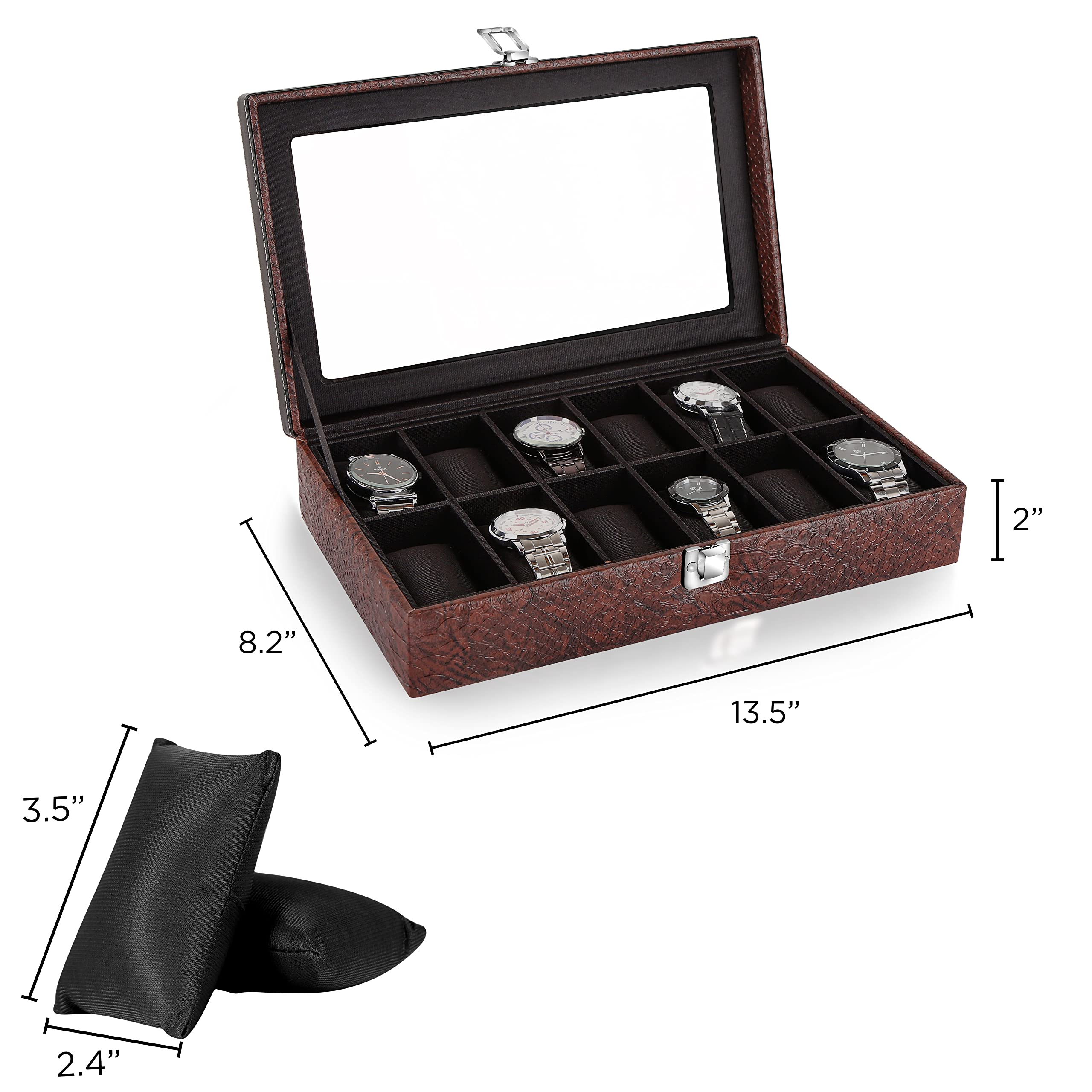 ANAV PU Leather Watch Box Wrist Watch Case Watch storage 3
