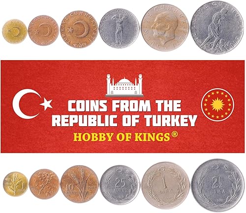 Miniatura 5 de 3 monedas de Turquía  Colección de monedas turcas 50000 100000 250000 liras  Circulated 2001-2004  Mustafa Kemal Atatürk  Media luna y estrella