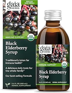 Gaia Herbs Black Elderberry Syrup - Daily Immune Support with Antioxidants, Organic Sambucus Elderberry Supplement, 5.4 Fl Oz