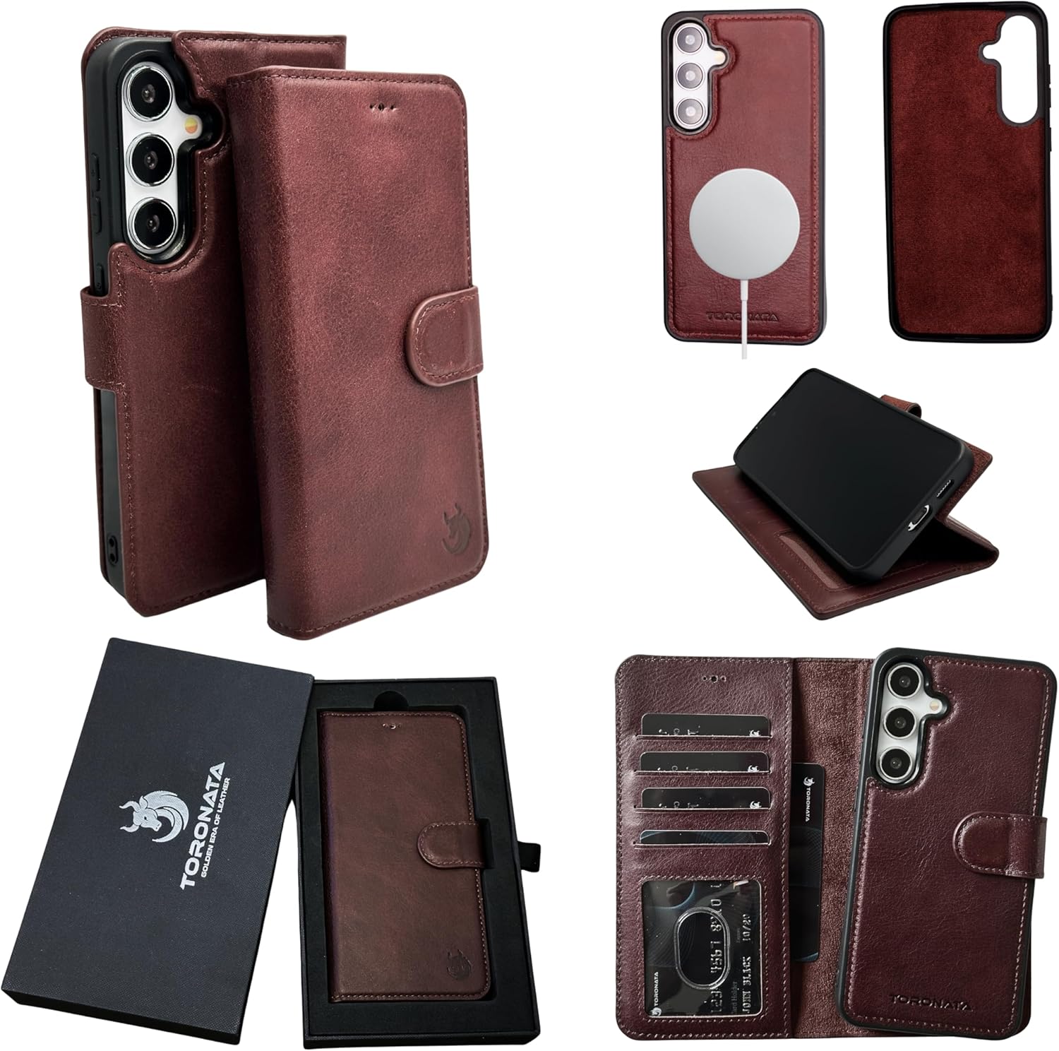 Nevada Samsung Galaxy S24 Plus Leather Wallet Case - Luxury S24 Plus Case with Kickstand, Card Slots - Handcrafted Anti Scratch RFID Leather Wallet (Purple)