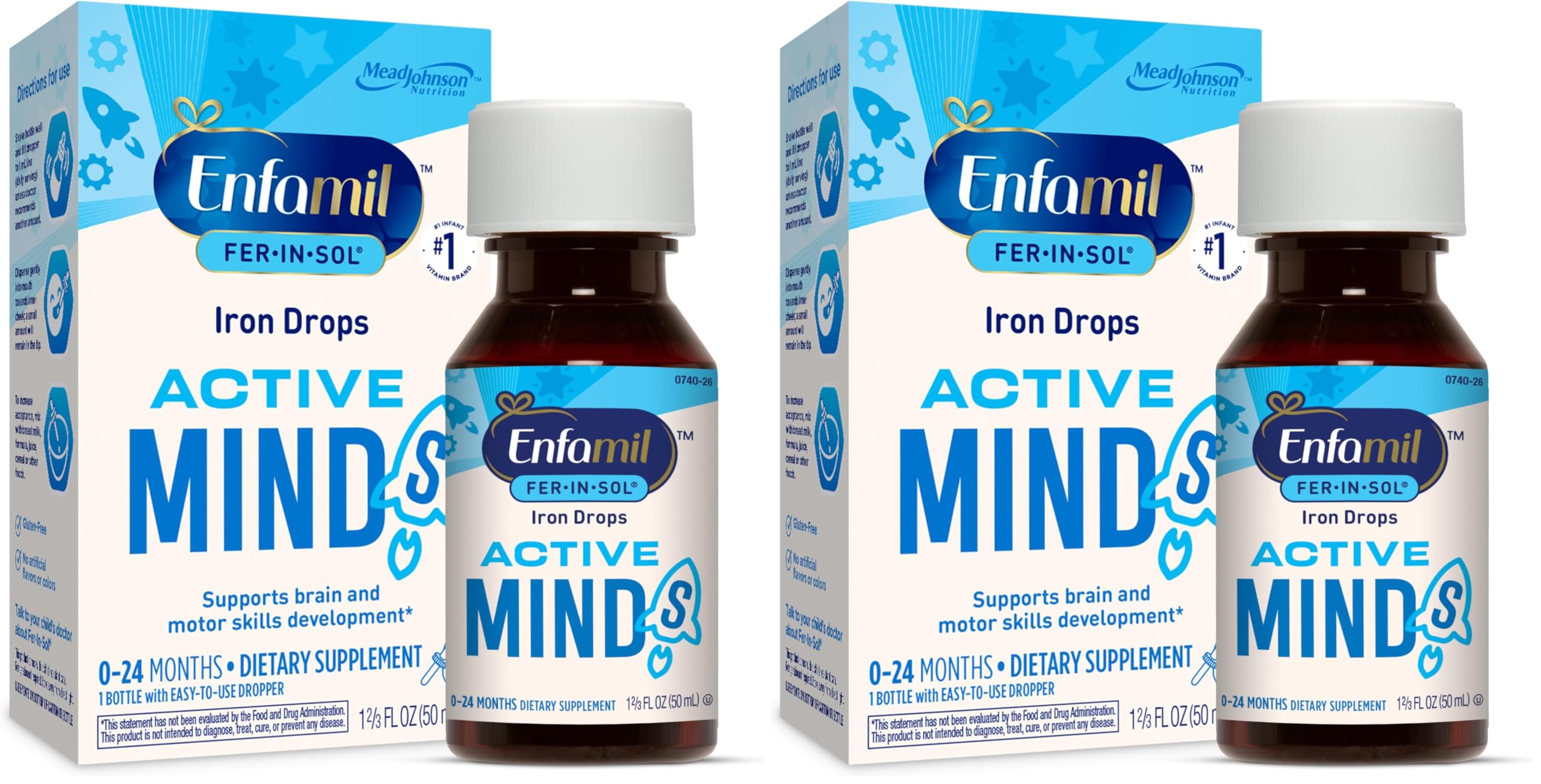 Enfamil Suplemento de ferro infantil em gotas, 50 mL, 2 frascos