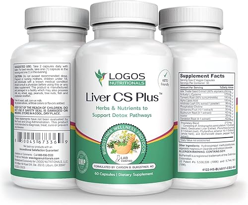 Liver CS Plus - 60 potentes cápsulas vegetarianas de fórmula de desintoxicación hepática - Aumento del glutatión y disminución del estrés oxidativo.