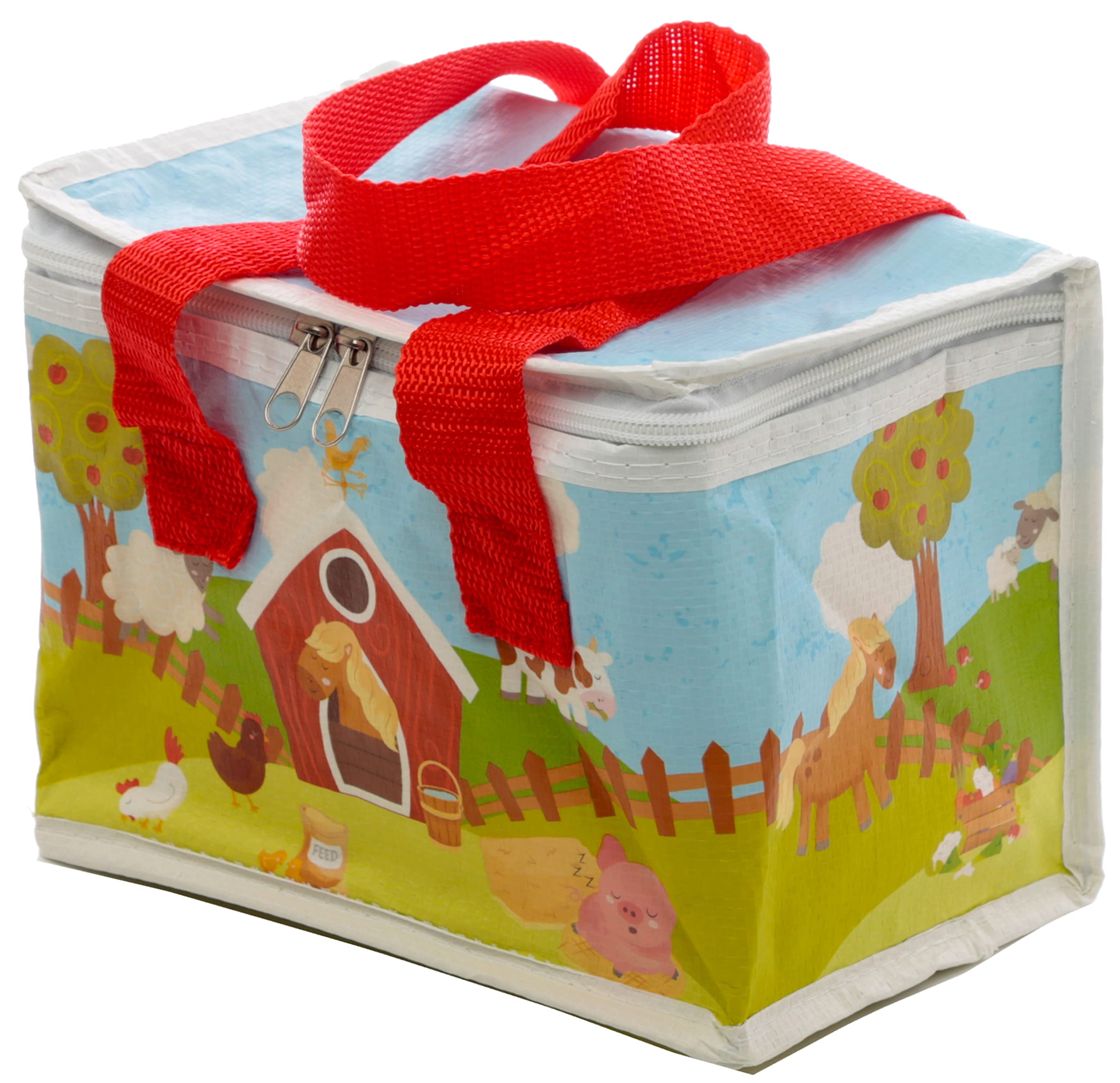 Puckator Woven Cool and Lunch Bag with Bramley Bunch Design - Insulated Lunch Bag for Women Men Children - Lunch Box Bag for Work & School - Beach & Picnic Accessories - Childrens Lunch Box Cool Bags