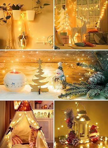 Miniatura 6 de Minetom Luces de hadas enchufables 40 pies 120 luces LED impermeables de alambre de cobre con adaptador UL cadena de luces estrelladas para bodas