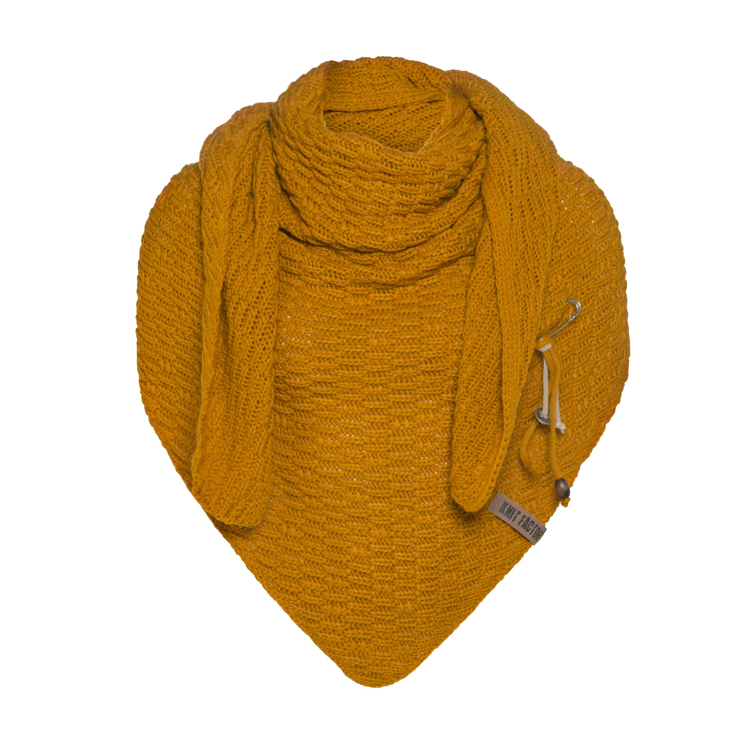 KNIT FACTORY - Dreiecksschal Jaida - Damen Strickschal mit Wolle - Hochwertige Qualität - XXL Schal - 190 x 85 cm