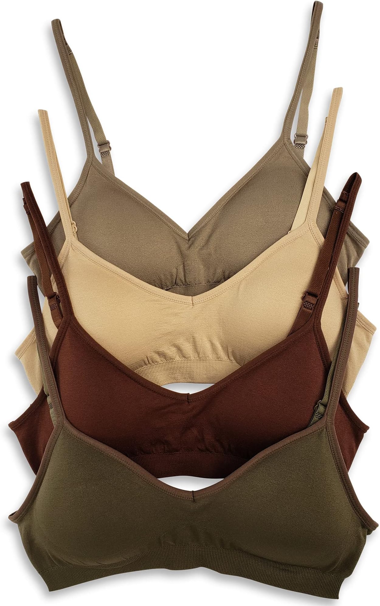 KalonWomen’s 4 Pack Demi Padded Bralette Wireless Comfortable Bra