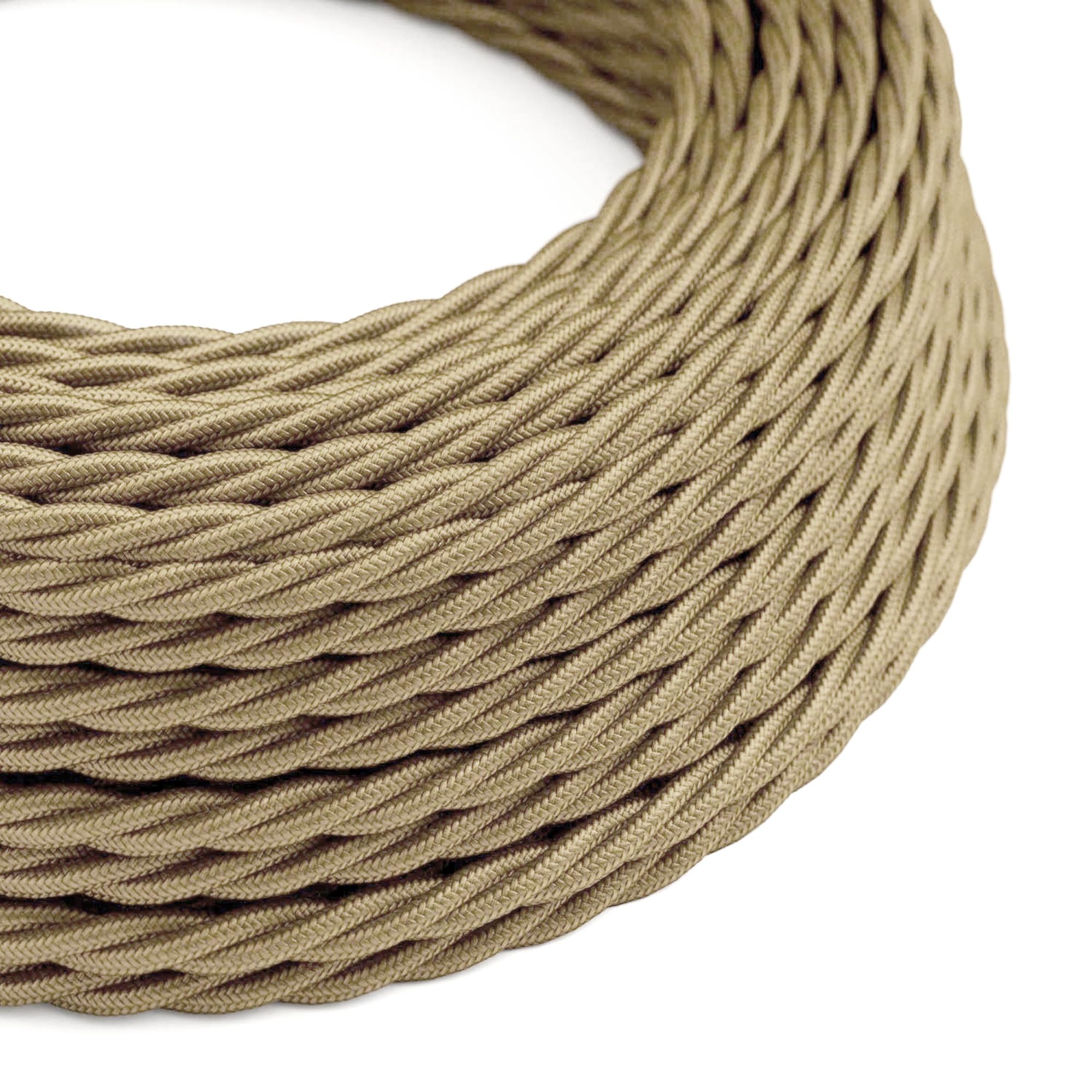 LEDSone 3 Core 3m Twisted Cream Fabric Lighting Cable Vintage Style Double Insulated Flexible Braided Cord for Pendant Lights, Chandeliers, and DIY Electrical Projects