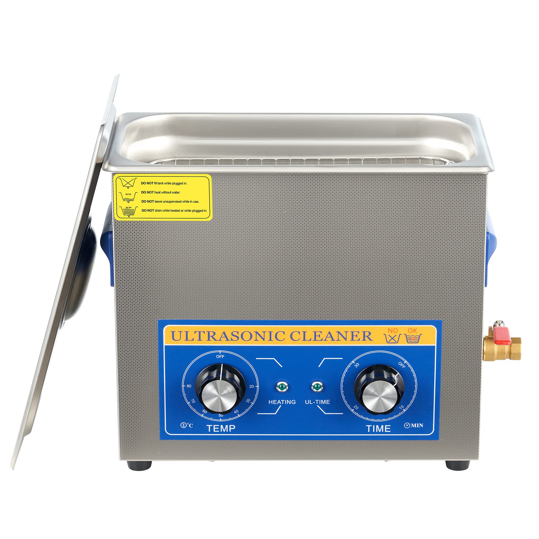 CREWORKS Ultrasonic Cleaner 6.5L with Mechanical Timer&Heater,300W Heating Power Commercial Sonic Cleaner, Ultrasonic Cavitation Machine for Jewelry Glasses Watch Dentures Small Parts