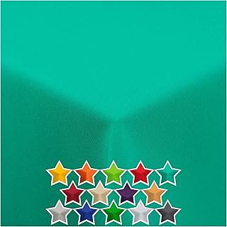 Stofftex Nappe de table en tissu - Décoration de table, Turquoise., 140 x 220 cm