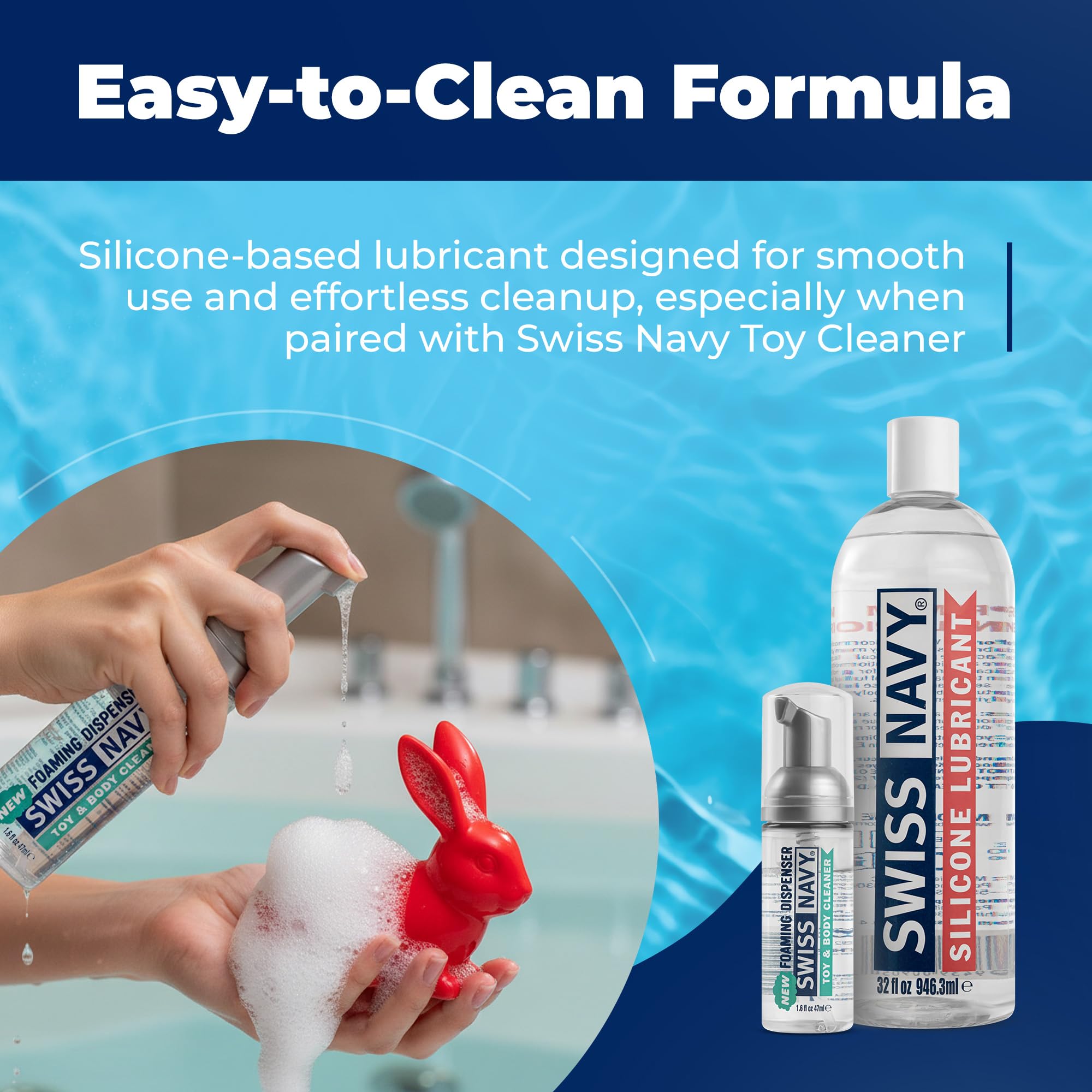 SWISS NAVY Lubrificante sessuale premium in silicone, 32 once, lubrificante per uomo, donna e coppia. MD Science Lab