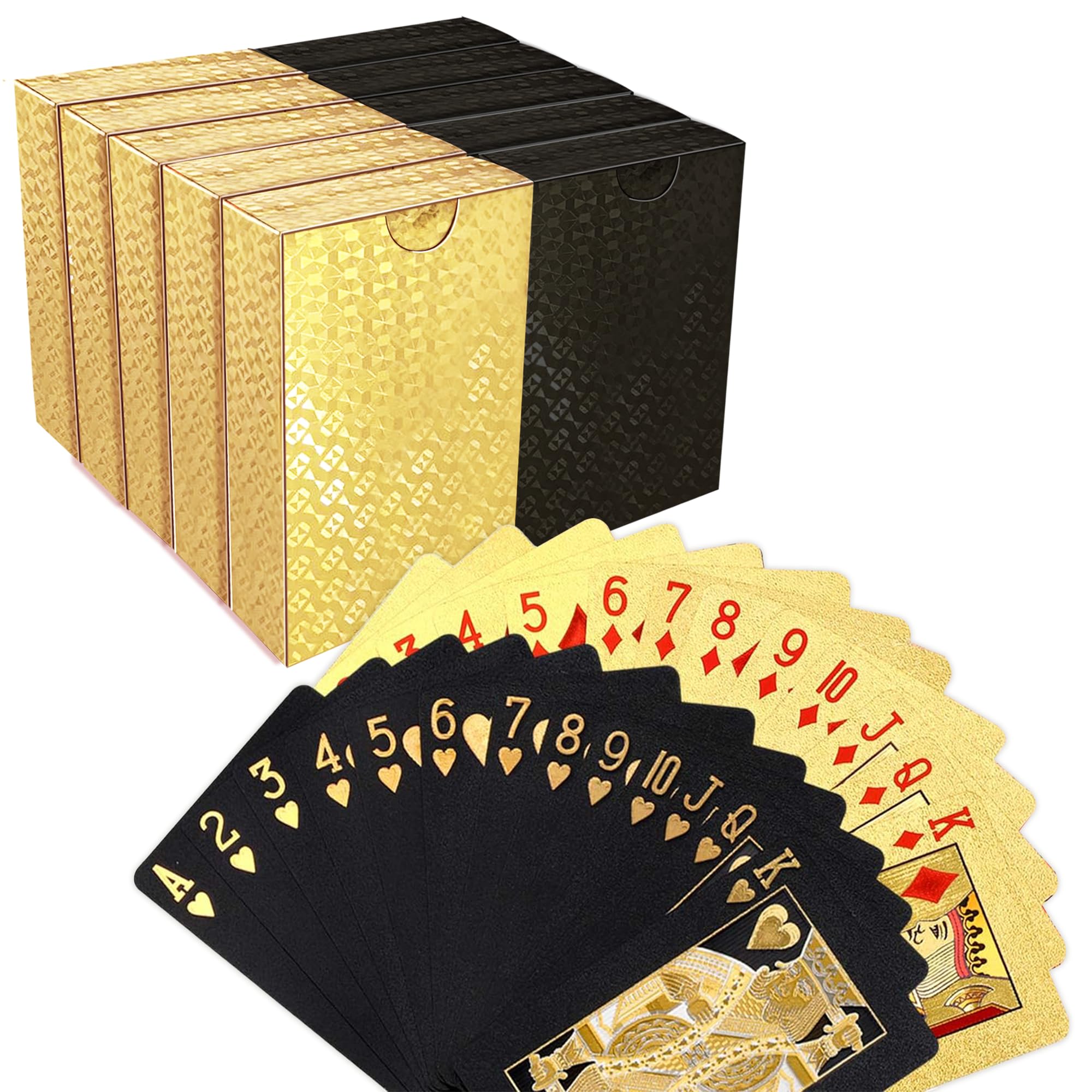 Photo 1 of MageJoy 10 Pack Playing Cards - Black Gold HD Waterproof Plastic Standard Quality Poker Cards Games for Party Family