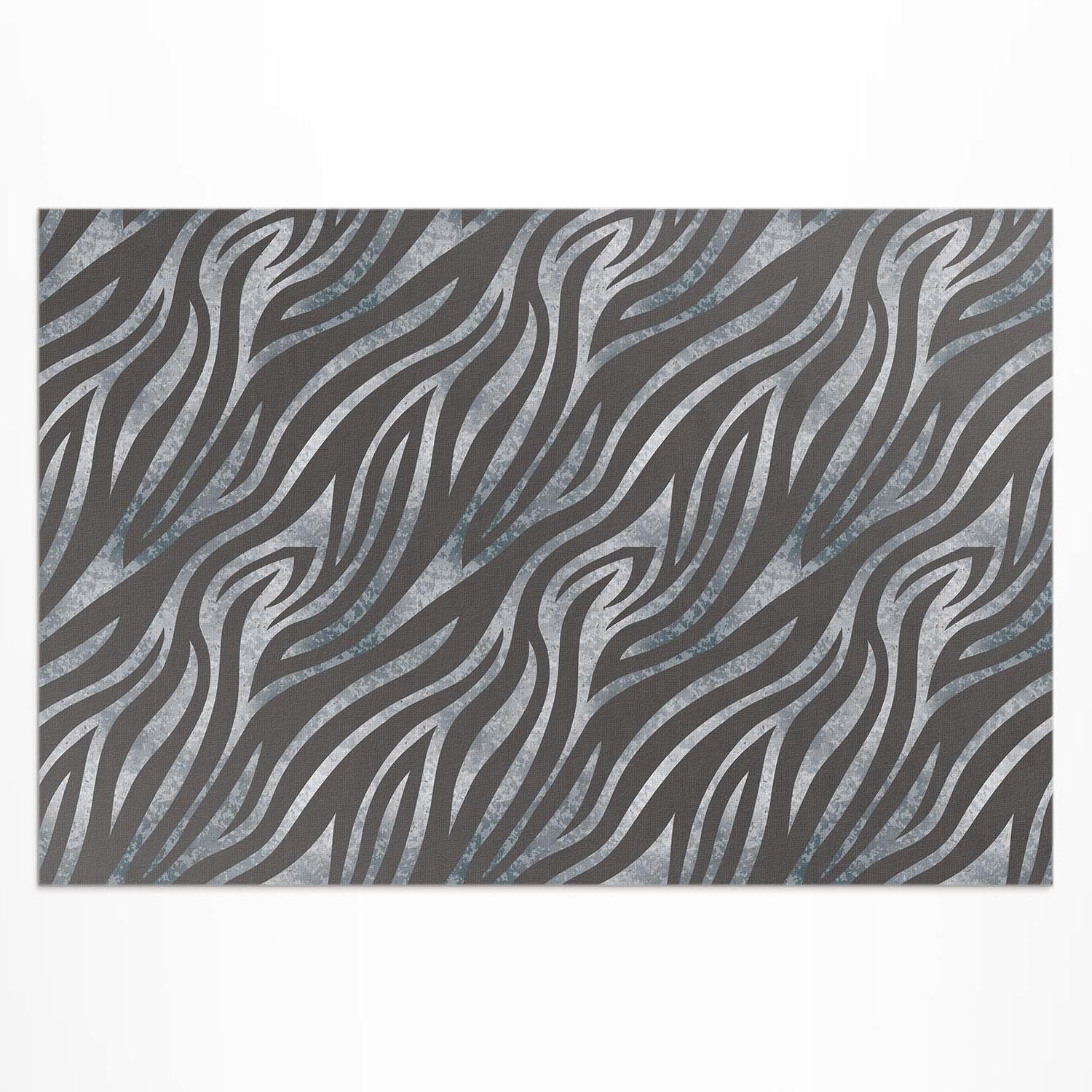 Tapis de jardin extérieur zèbre 60x90 résistant décoloration imperméable PVC