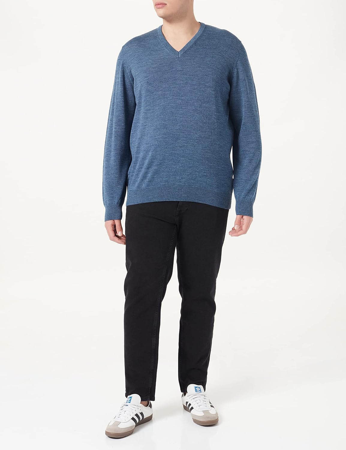 Maerz Pull Col En V Homme - Pull Classique 100% Laine Mérinos Douce Et Confortable