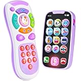 JOYIN Baby Learning Phone and Remote Toy for Toddler, Fun Smartphone Toys with Music for Infants, Boys or Girls, Holiday Stocking Stuffers, Kids Birthday Gift, Easter Basket Stuffers