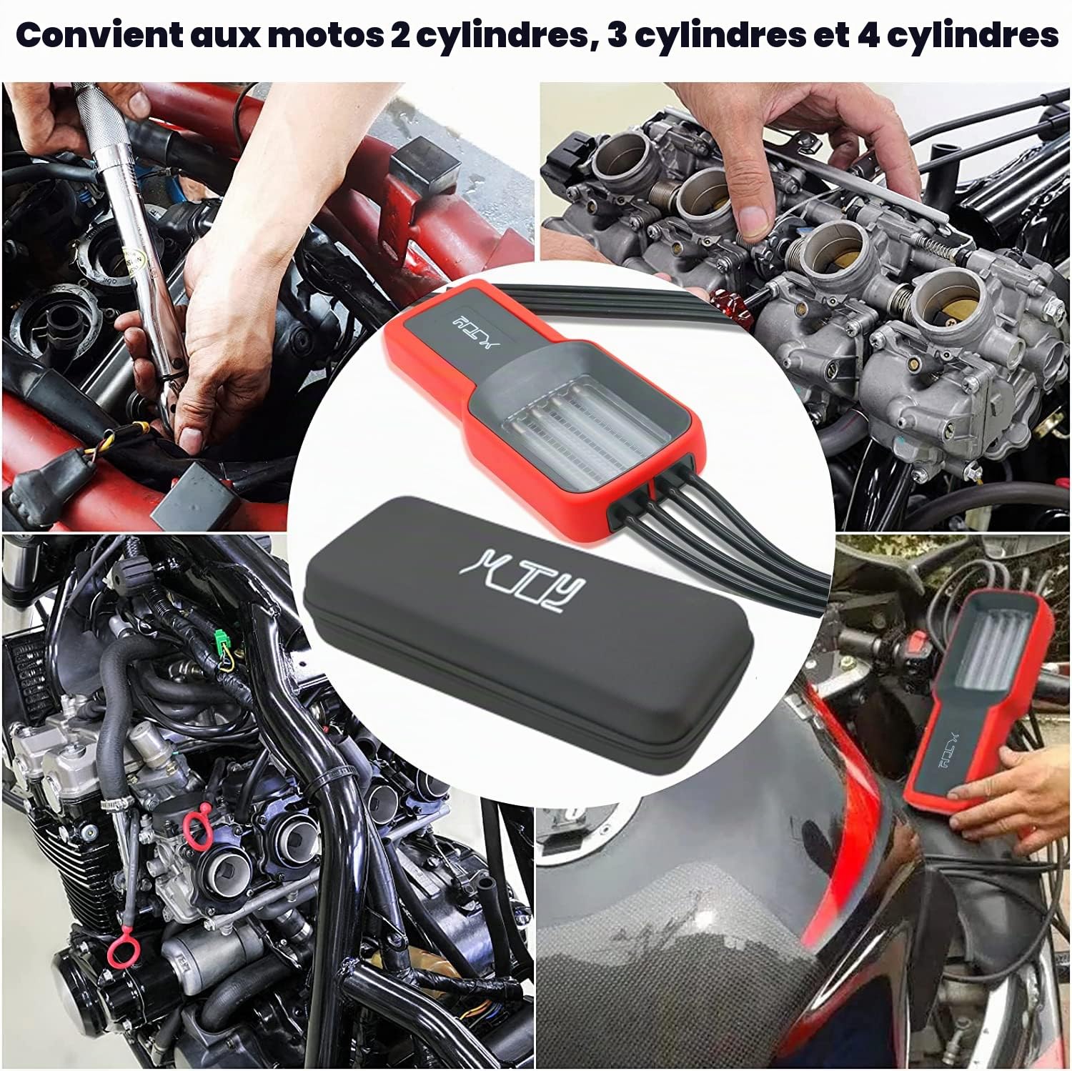 Universal 4 cylindres 3 cylindres 2 cylindres Carburateur Synchroniseur pour Moto Carb Balancer Synchronisation Gauge