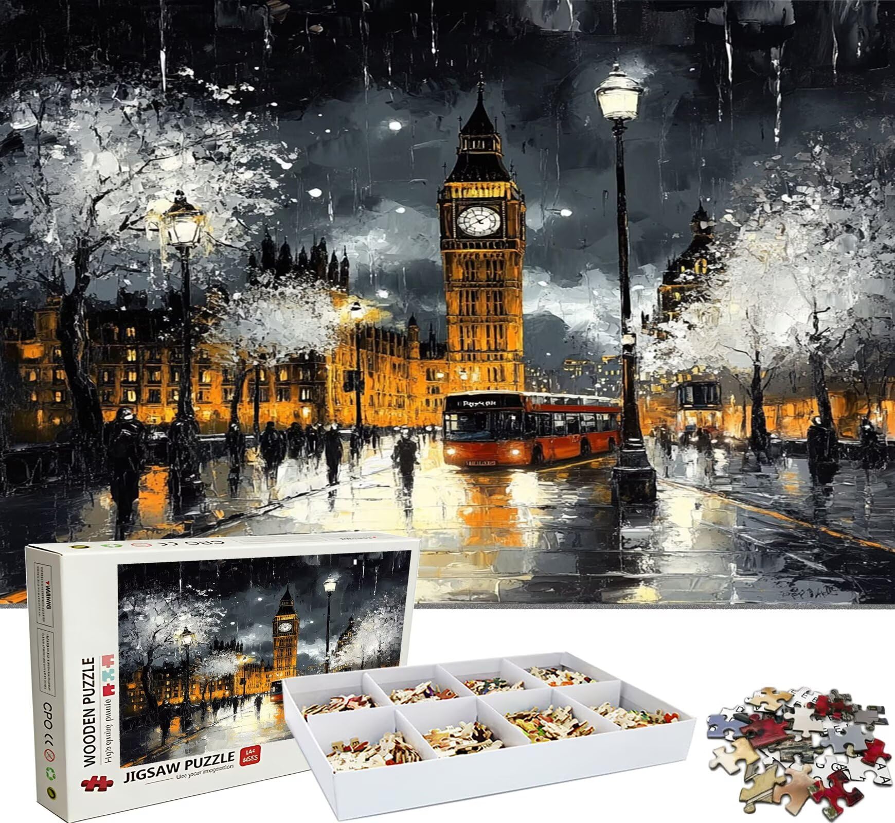 Puzzle 5000 elementów dla dorosłych, szary zegar puzzle trudne i kolorowe drewno, duża łamigłówka 156,5 x 105,5 cm, gra antystresowa z plakatem, dekoracja domu, prezent urodzinowy dla kobiet w0-322