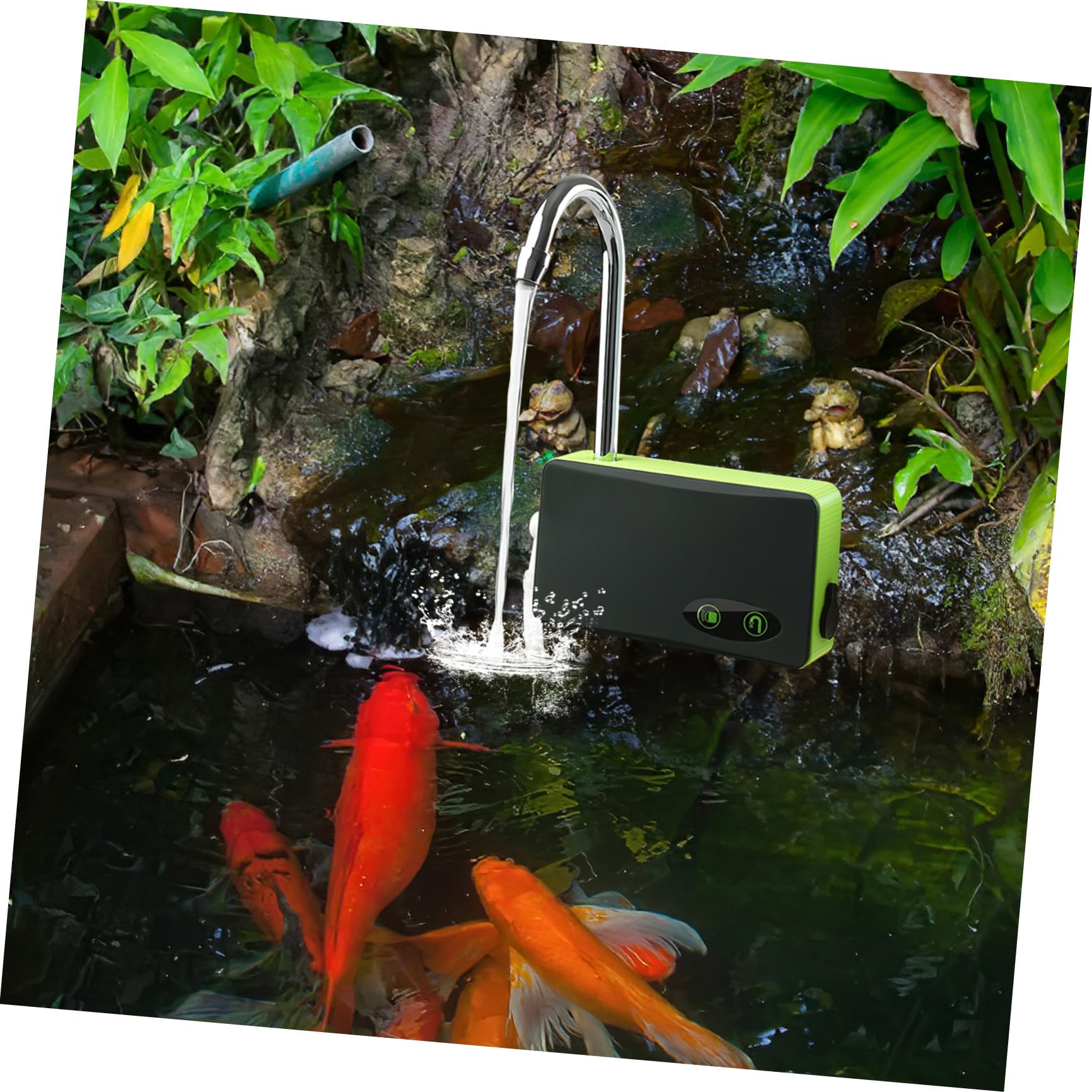 DOITOOL Pompa di Ossigeno Portatile Tre in uno Verde Ricarica a Induzione Assorbitore d'Acqua per Pesca e Aeratore per Acquari Pompa per Ossigenazione Esterna per Pesca e Giardinaggio
