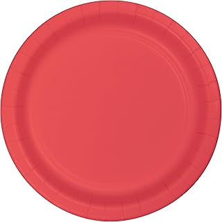 Creative Converting Touch of Color 24 Count 6.75" Lunch Plate, Coral