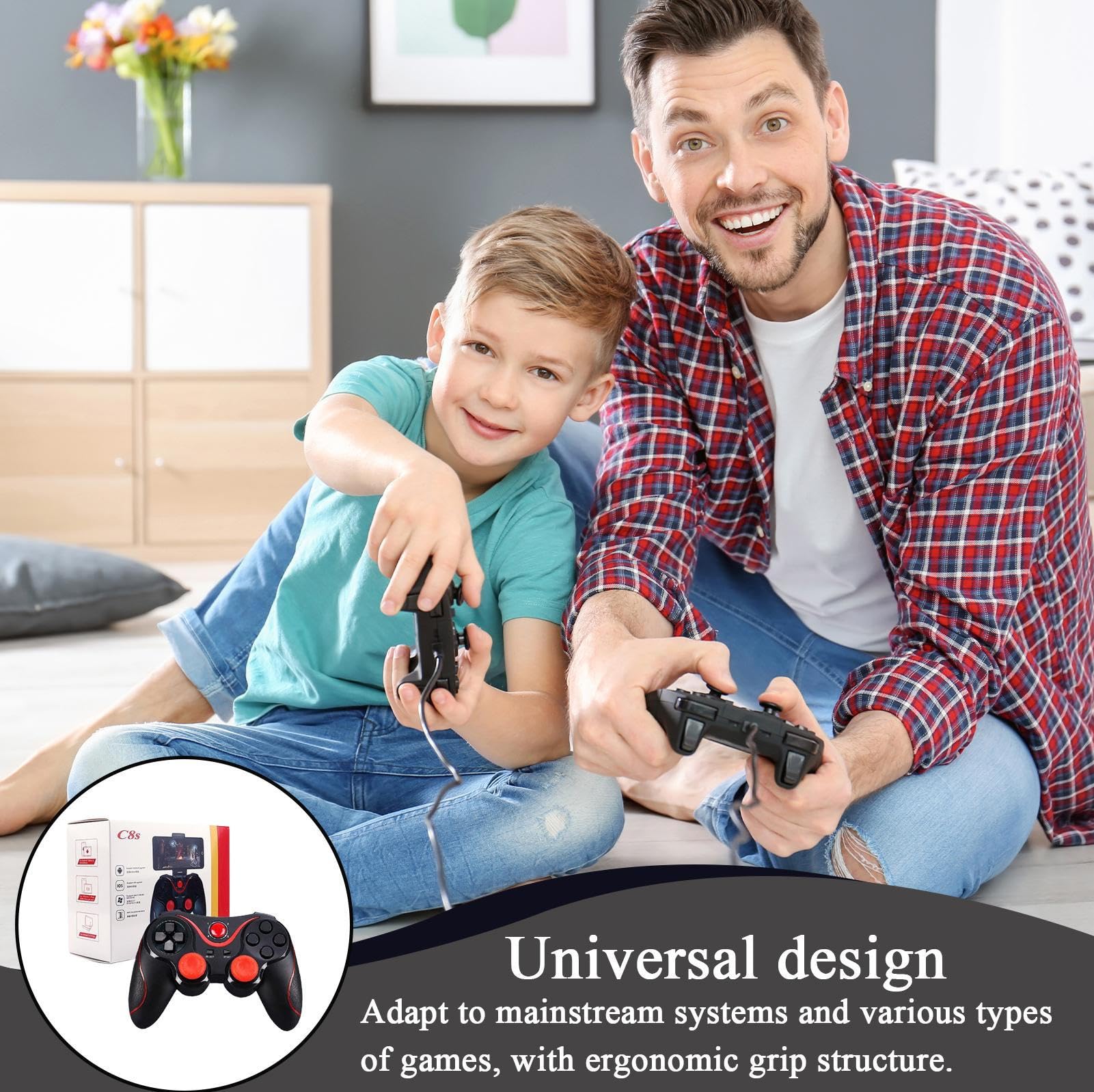Jingmiger Controller PC per Giochi - Impugnatura Ergonomica,Controller Cablato Per Videogiochi | per Appartamento, Bar, Casa, Adolescenti, Adulti, Uomini, Ragazzi, Amici e Intrattenimento [Android]