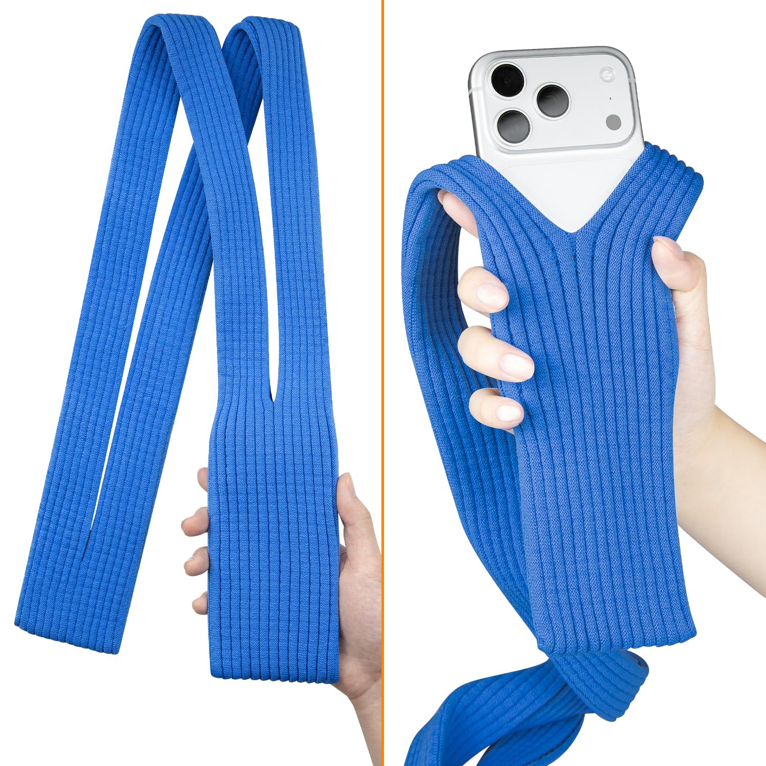SOULWIT Pochette Téléphone Tricotée, Étui en Tricot Léger et Extensible pour Téléphone Portable, Sacs Bandoulière et Plusieurs Styles de Port