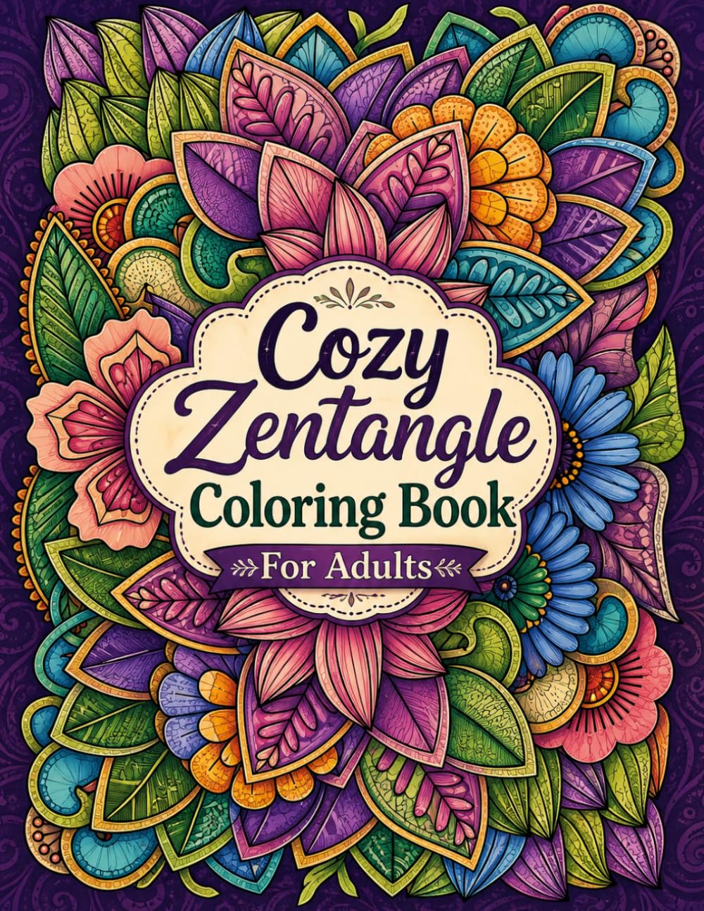 Cozy Zentangle Coloring Book For Adults: Easy Zentangle Patterns for Stress Relief