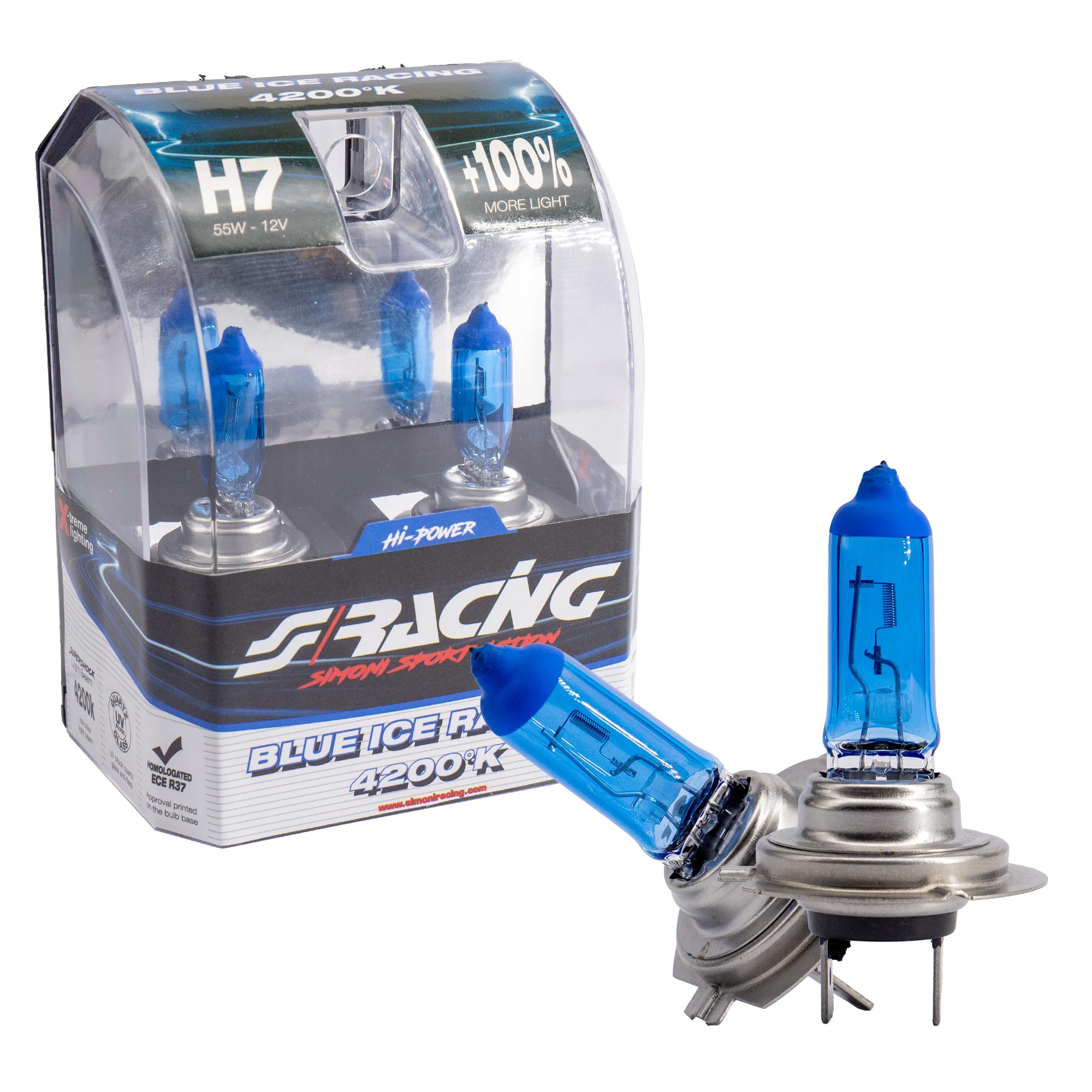 Simoni RacingBIR/H7 H7 Type Halogen Bulbs, Ice Light White