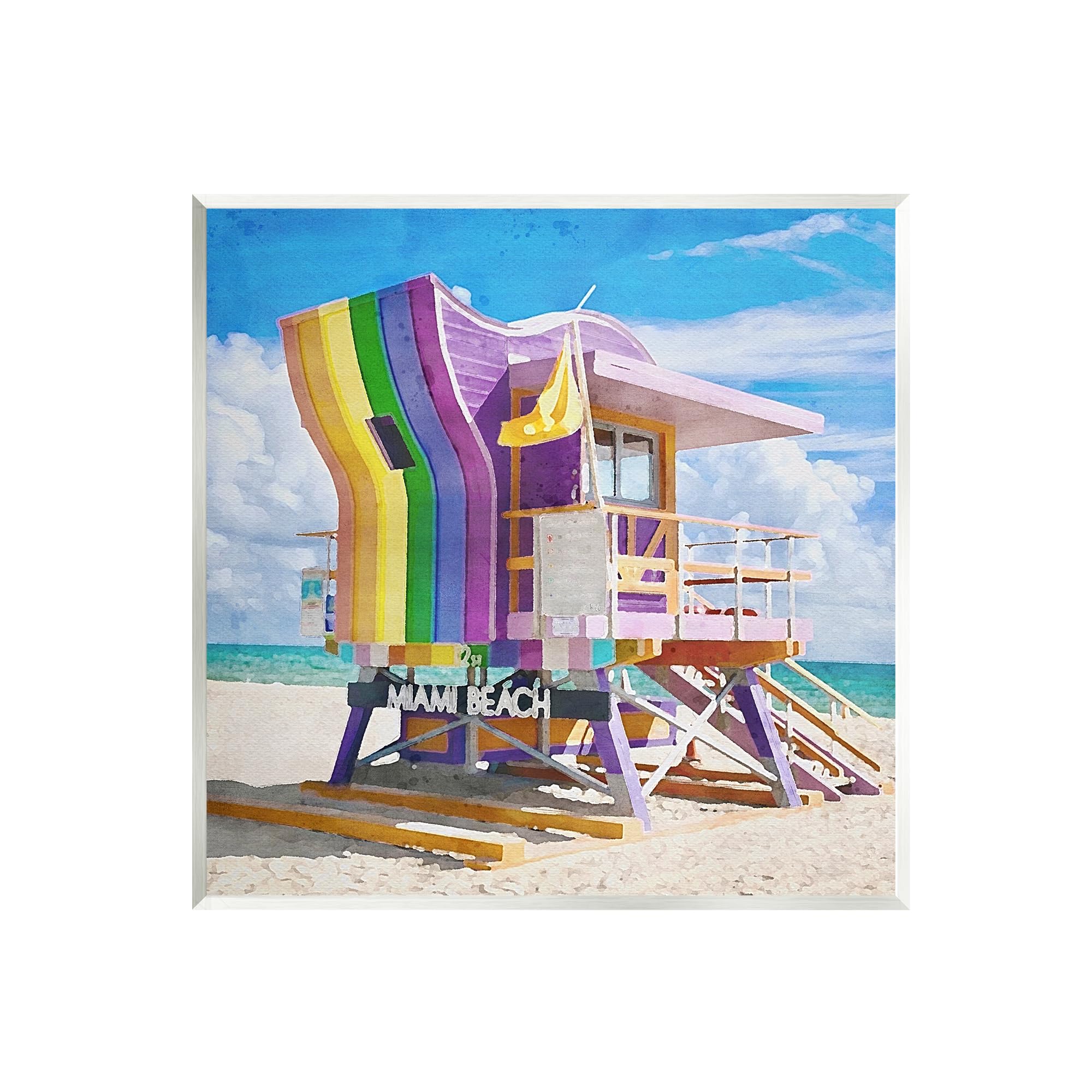 Stupell IndustriesStupell Industries Rainbow Lifeguard Hut Wall Plaque Art by LSR Design Studio