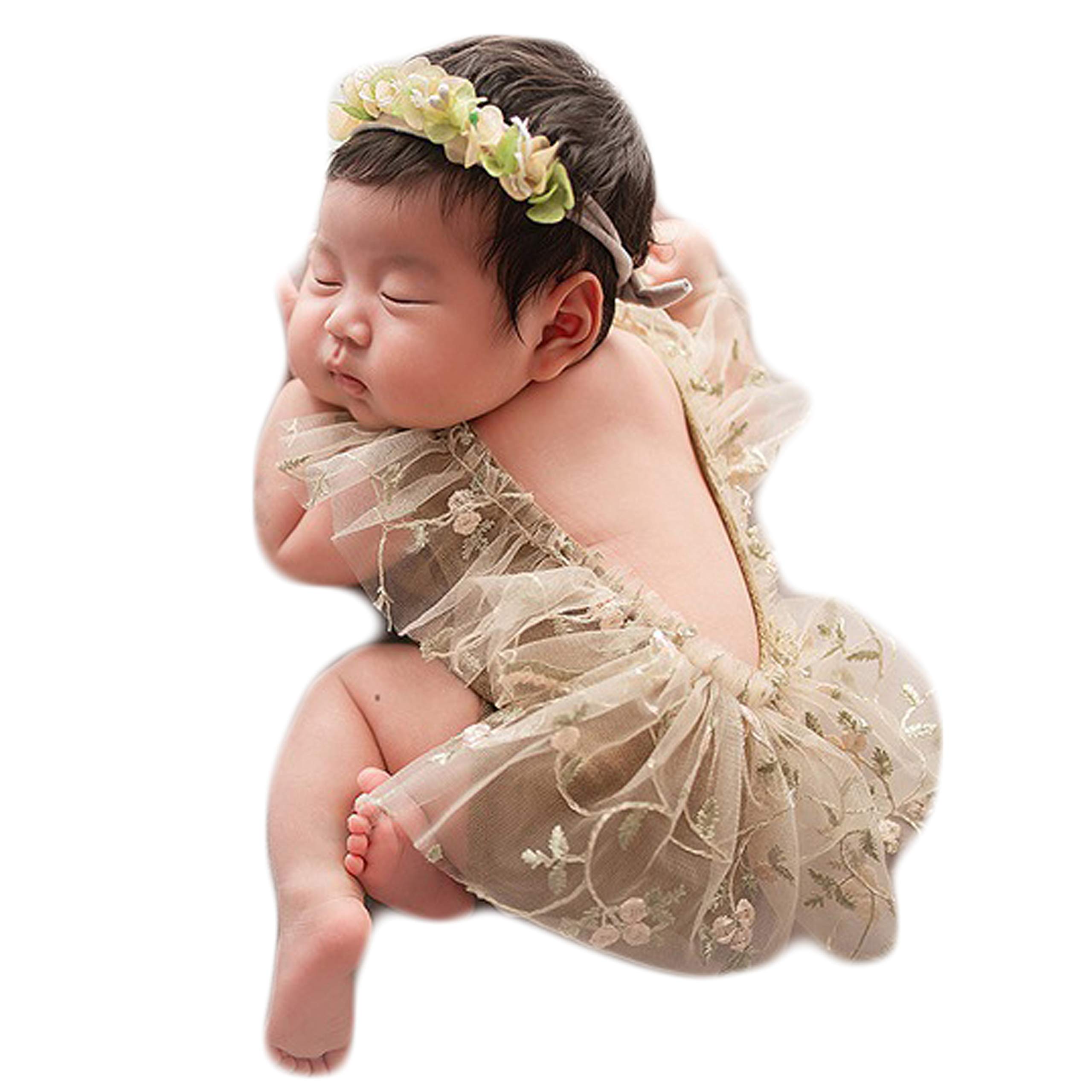 Zeroest Baby Photography Props Lace Hats Outfit Newborn Photo Shoot Outfits Infant Photos Baby Girl Photoshoot