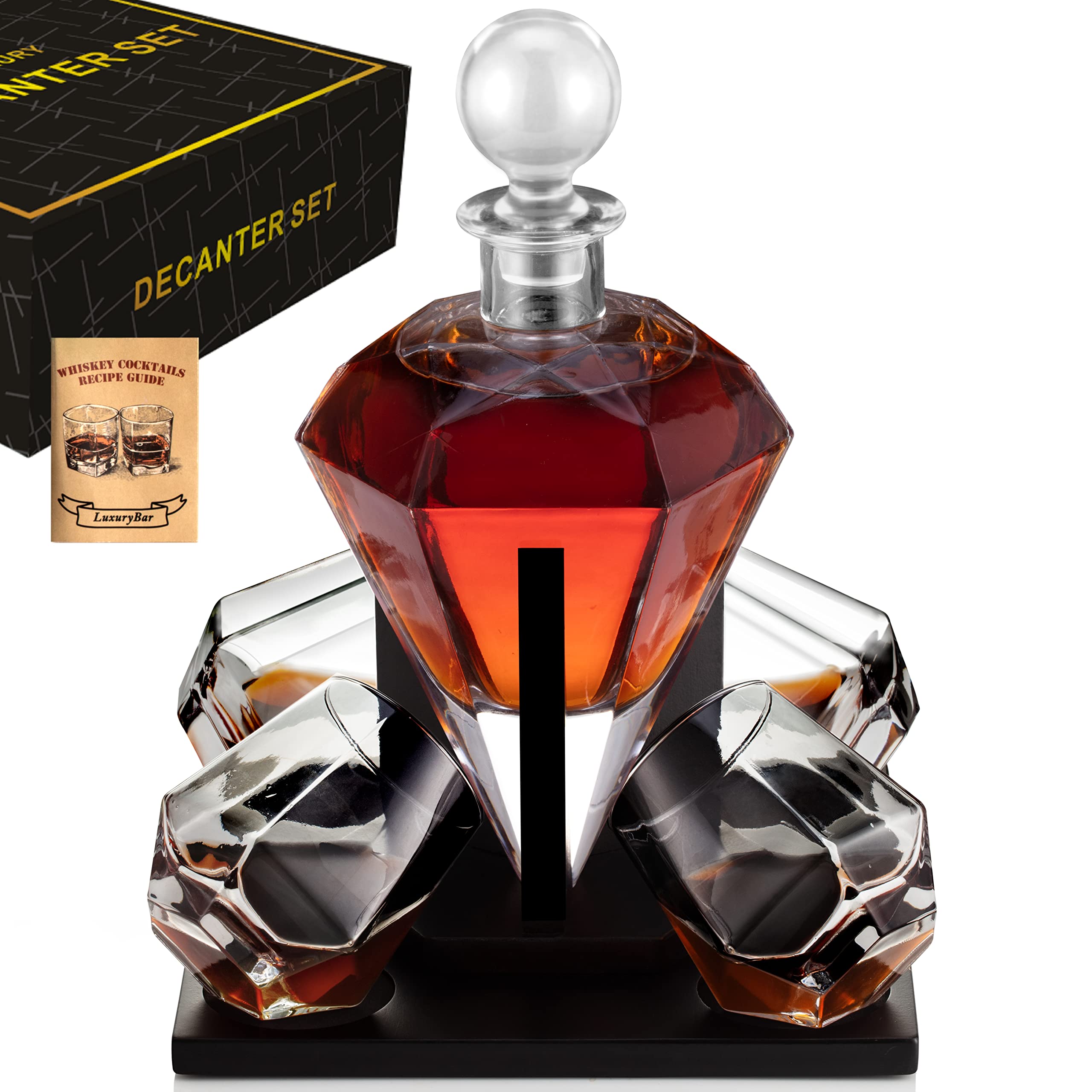 Buy Whiskey Decanter Set with Glasses, Tequila Bourbon Decanter Whiskey Gifts for Men Dad,Liquor