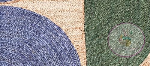 Miniatura 5 de ARTS OF JAIPUR Collection - Alfombra de pasillo de 3 x 10 pies, color azul y verde, hecha a mano, alfombra de pasillo de cocina, alfombra de pasillo