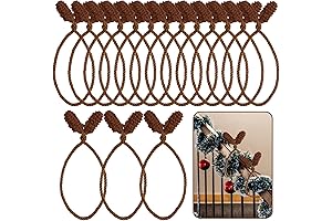 CCINEE Brown 16Pcs Christmas Garland Twist Ties, Reusable Flexible Holidays Banister Tie