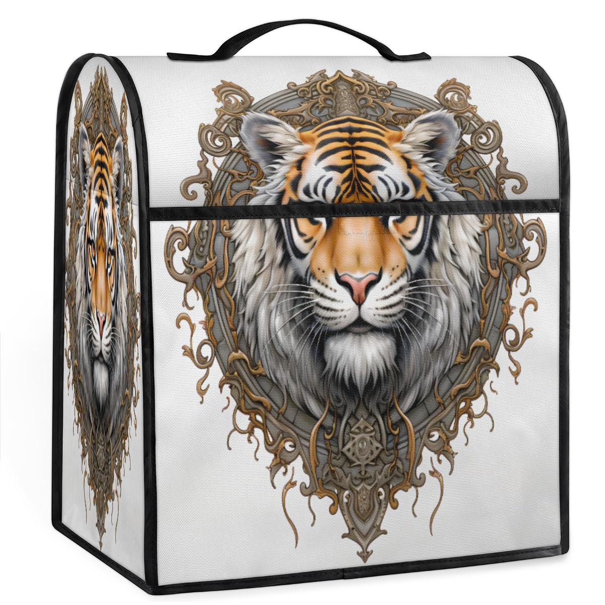 Coffee Maker Cover Tiger Retro Kitchen Appliance Covers Small Appliance Covers Blender Cover Juicer Cover Dust Covers for Kitchen Appliances with Top Handle and Pockets,Washable,C509