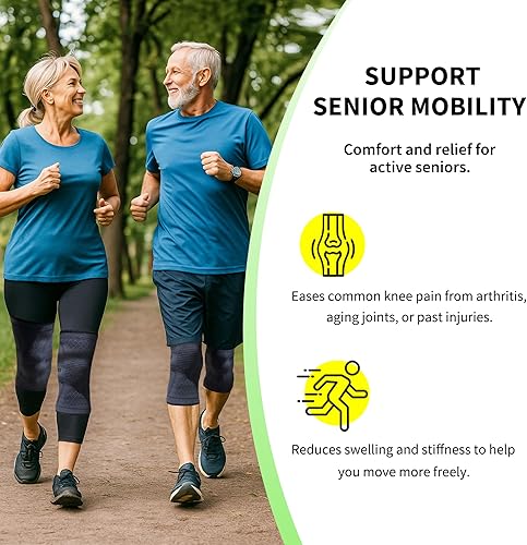 Miniatura 9 de BLITZU - Rodillera de compresión para hombres y mujeres  mejor soporte para correr, gimnasio, entrenamiento, fitness, levantamiento de pesas. Alivio