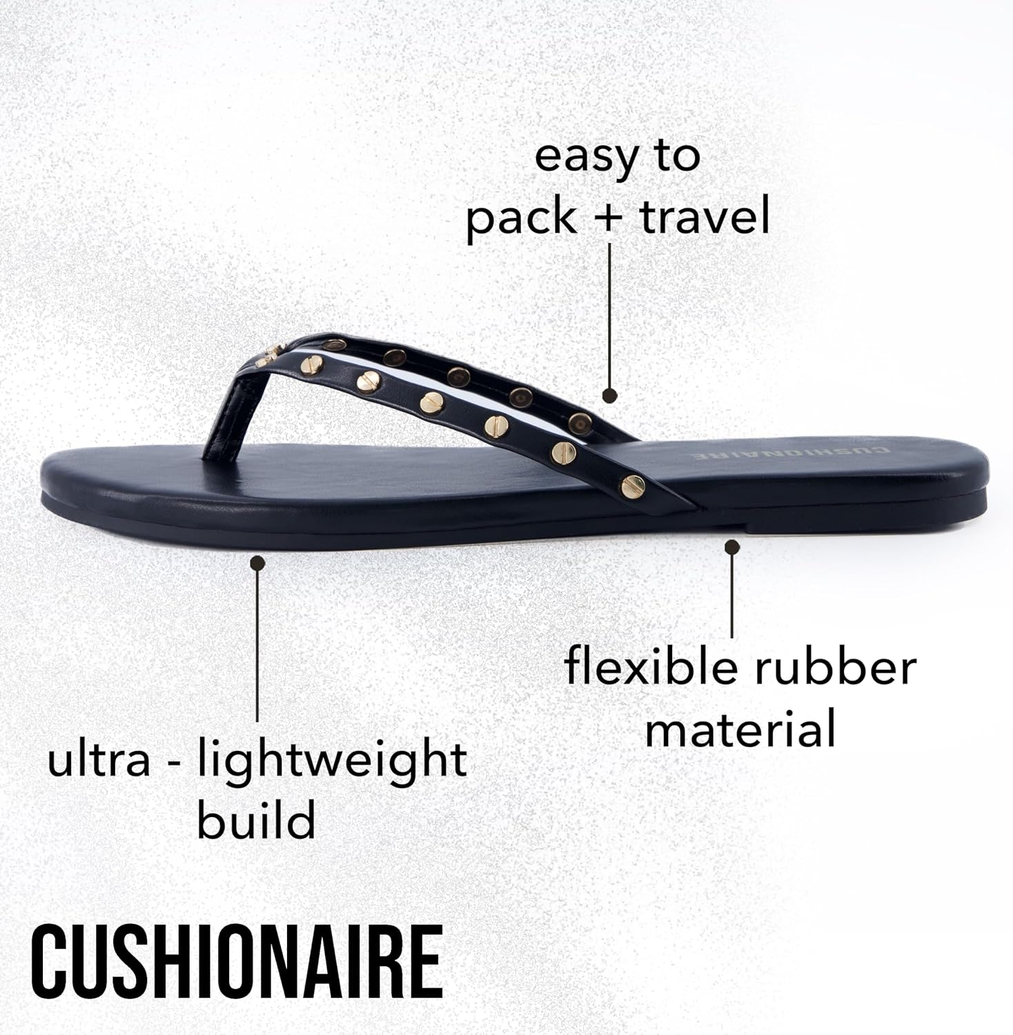 CUSHIONAIRE Women's Confetti Studded Flip Flop Sandals