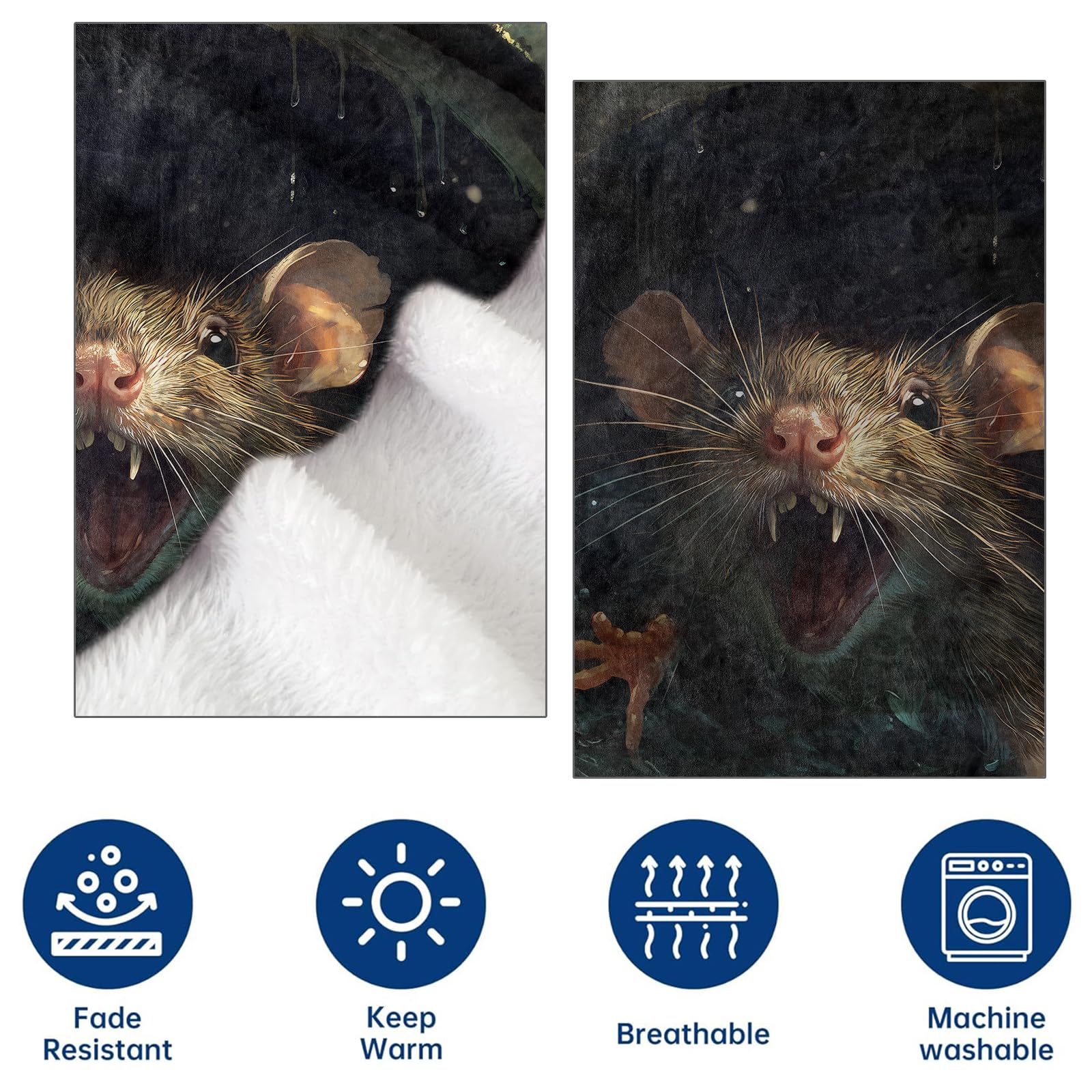 Amazon.com: CUEBOS Realistic Rat Flannel Throw Blanket 40x50 Inch