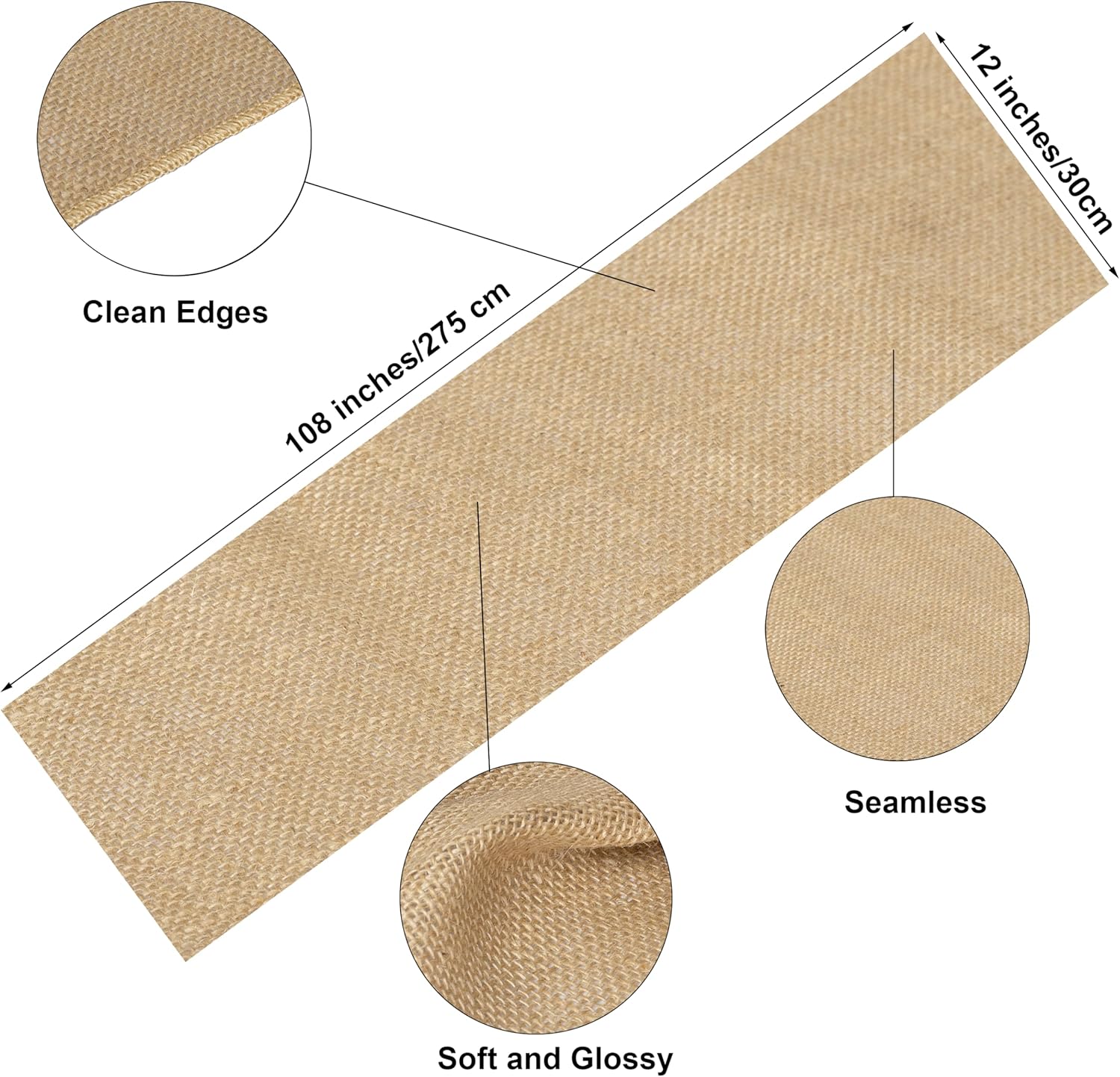 Burlap Table Runners 12 x 108 Inch (10 Pack) – Natural Jute Rustic Farmhouse Table Decor for Outdoor Use, Thanksgiving & Fall