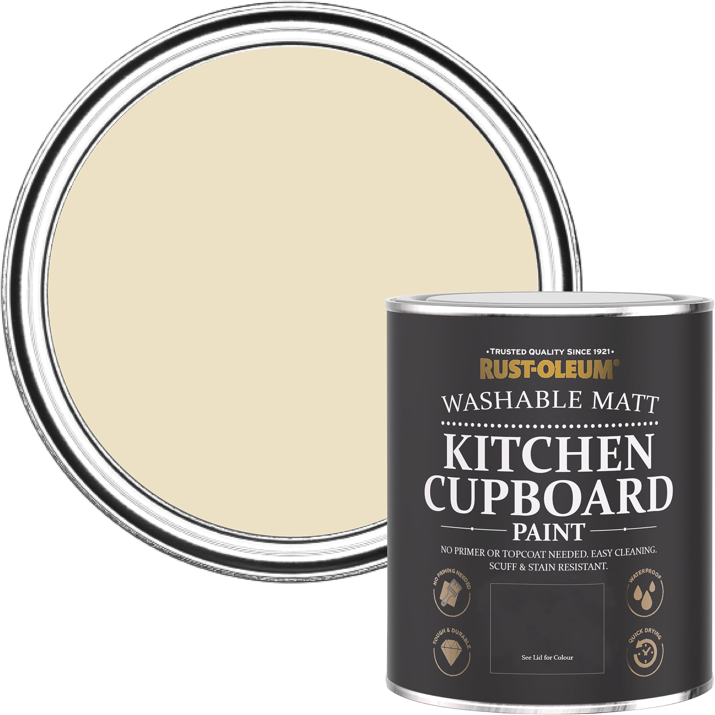 Rust-Oleum Cream Kitchen Cupboard Paint in Matt Finish - Featherstone 750ml