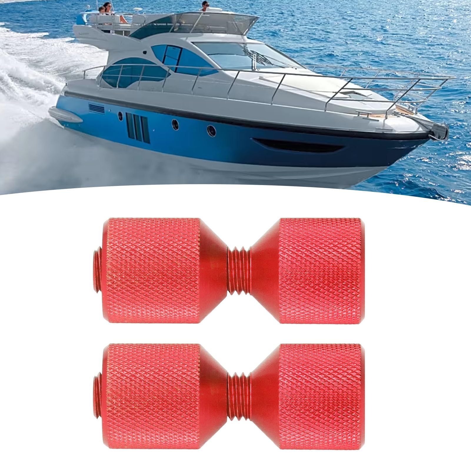 Flansch-Justierstift 2-Loch, Aluminium Ausrichtstift für Rohrflansche, M12 Gewinde Passend für Auto, Schiff und Maschinen, 1-1/8 Zoll Doppelloch Flanschstifte