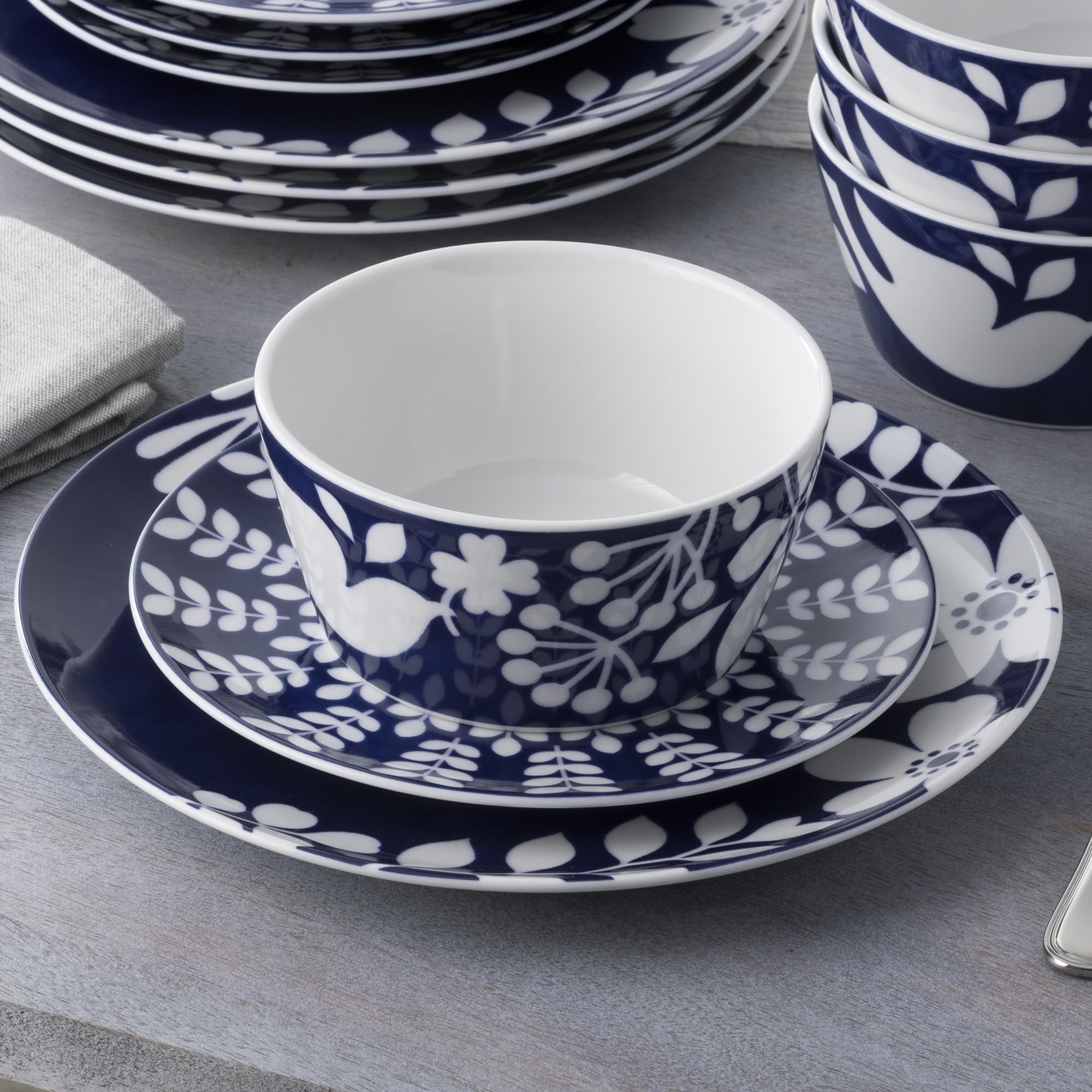 Amazon.com | Noritake Bluefjord 12-Piece Dinneware Set, Service
