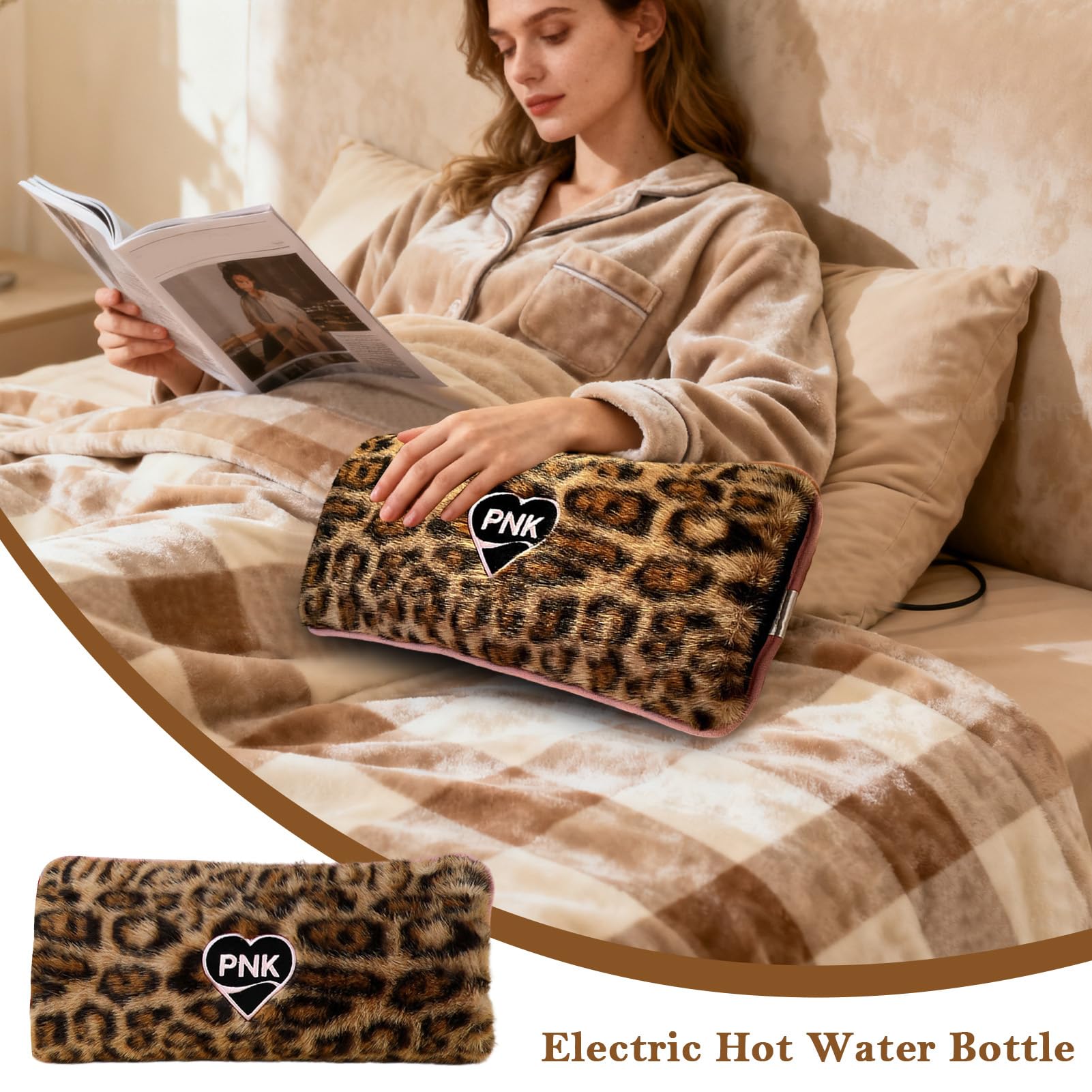 Bouteille d'Eau Chaude Électrique Pochette Thermique à Chauffage Rapide