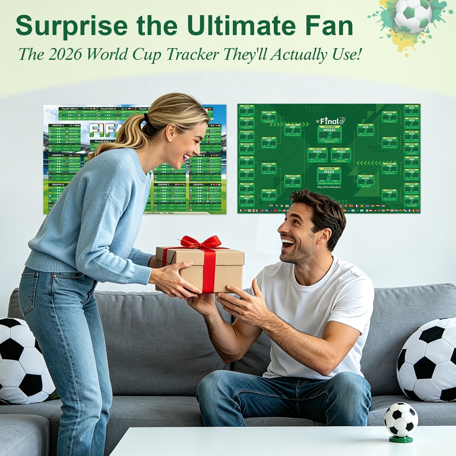 Aitsite Planificador de copa do mundo 2026, póster para decoración del Mundial de mundial 2026, planificador de fútbol con pegatinas de bandera y bolígrafo, todos los juegos, fechas y lugares — view 7