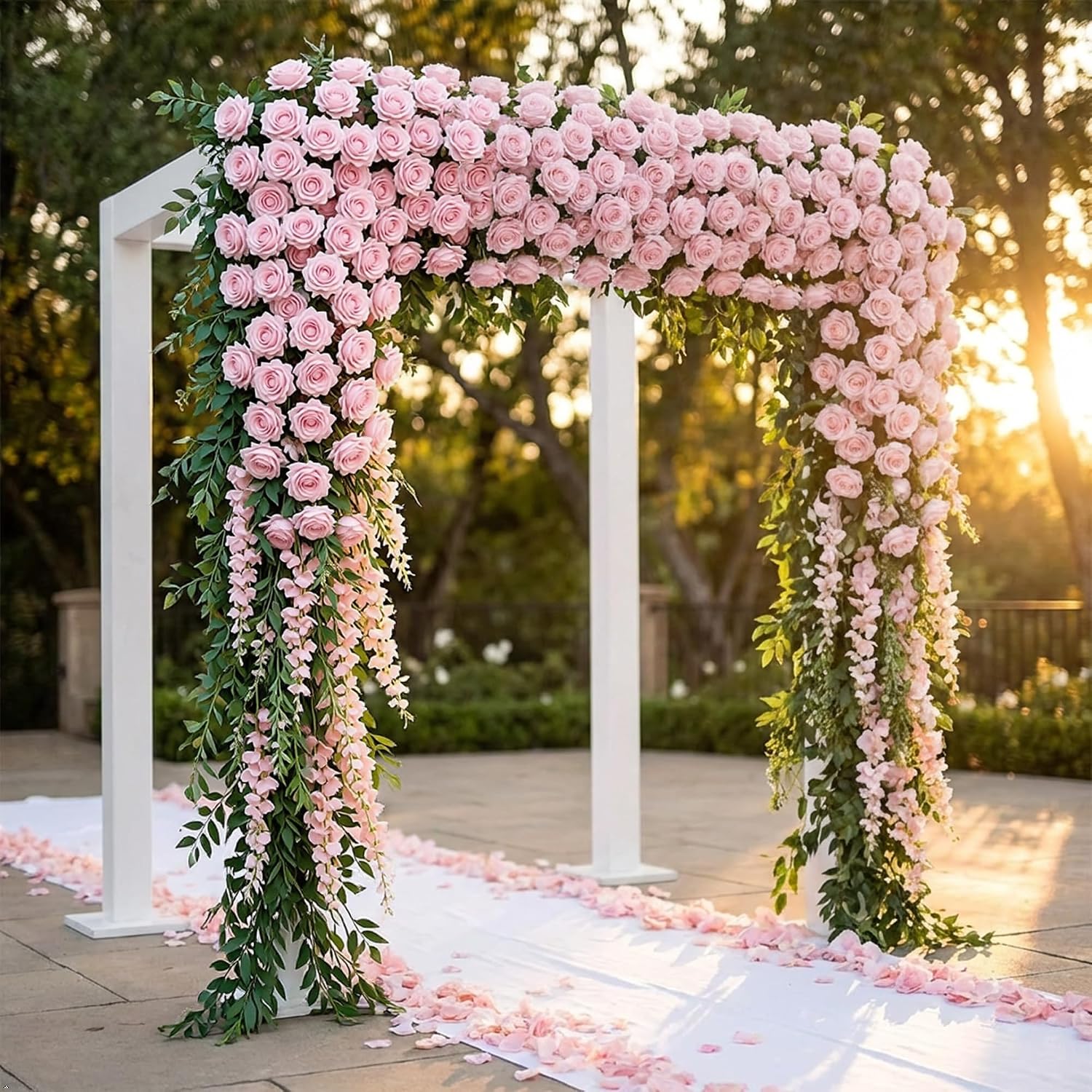 50 Pcs Artificial Roses Pink Silk Roses with Stem Fake Flowers for Wedding Centerpiece Bouquet Home Decor Realistic Silk Flowers That Look Real for Wedding Flowers and DIY Crafts Party Decorations